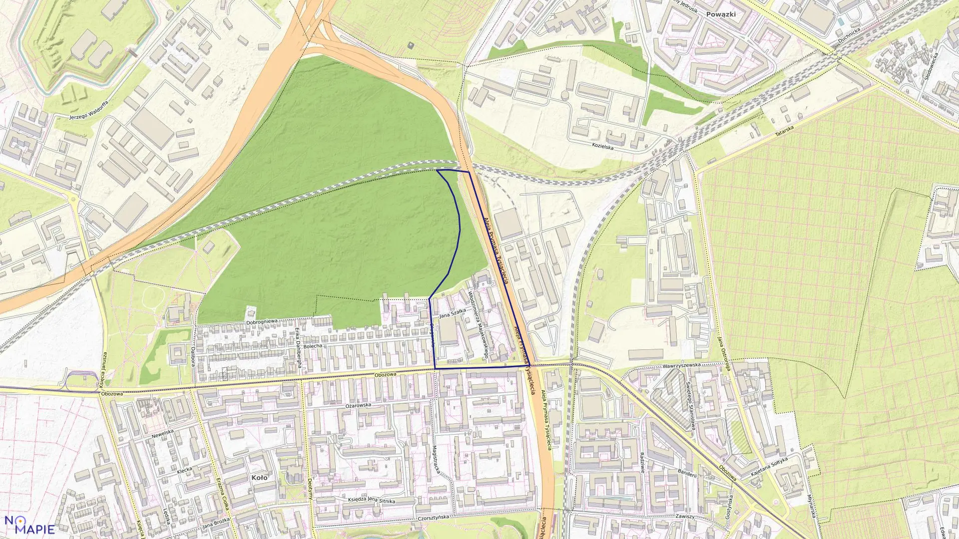 Mapa obrębu 6-06-05 w mieście Warszawa