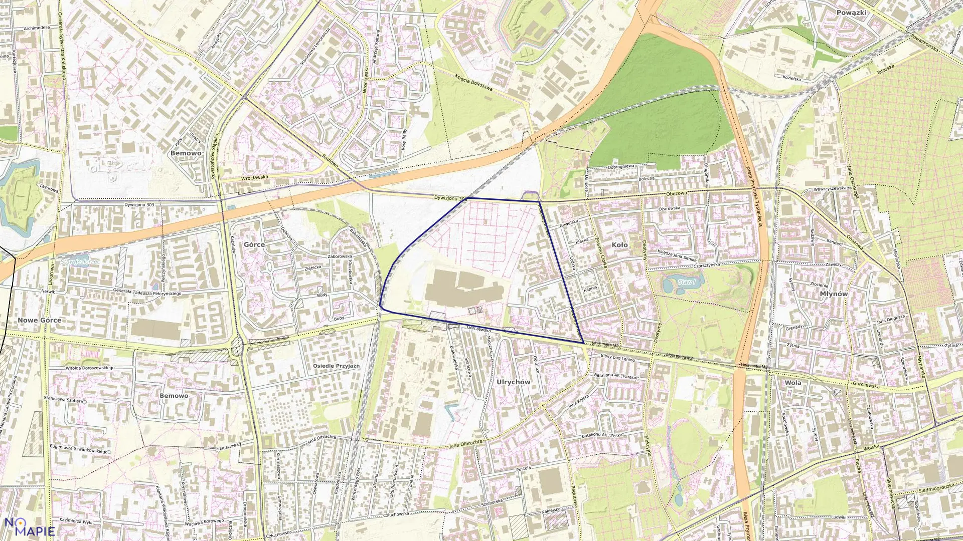 Mapa obrębu 6-06-06 w mieście Warszawa