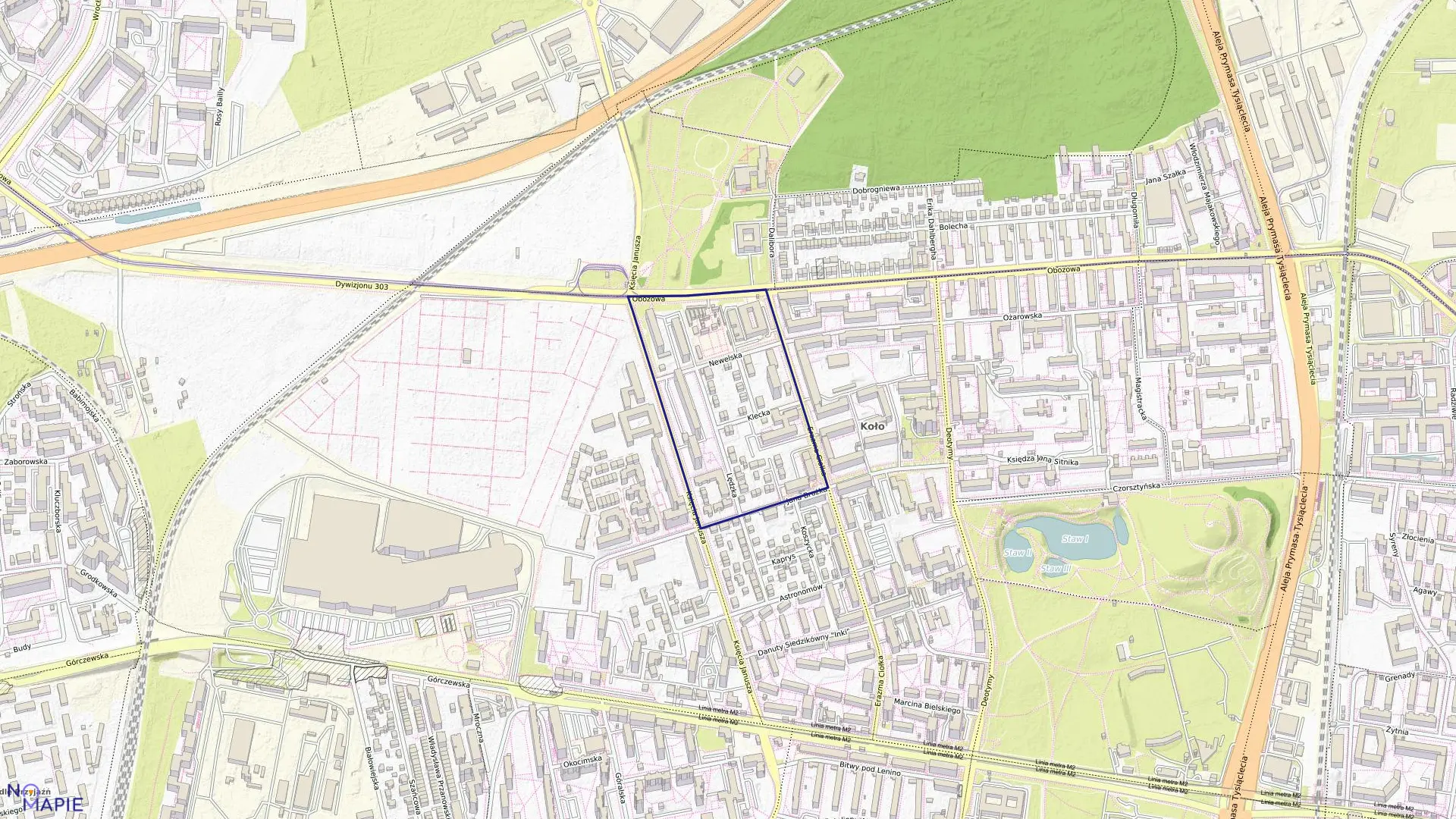 Mapa obrębu 6-06-07 w mieście Warszawa