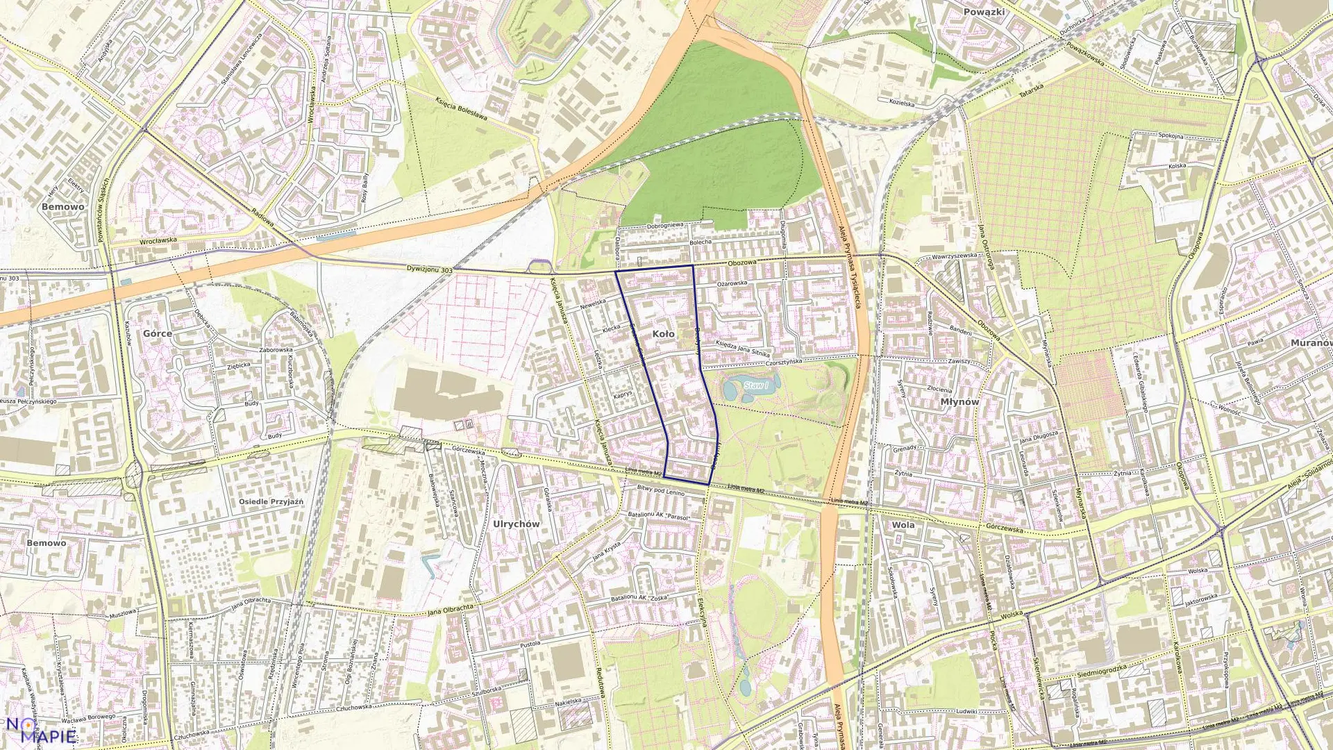 Mapa obrębu 6-06-08 w mieście Warszawa