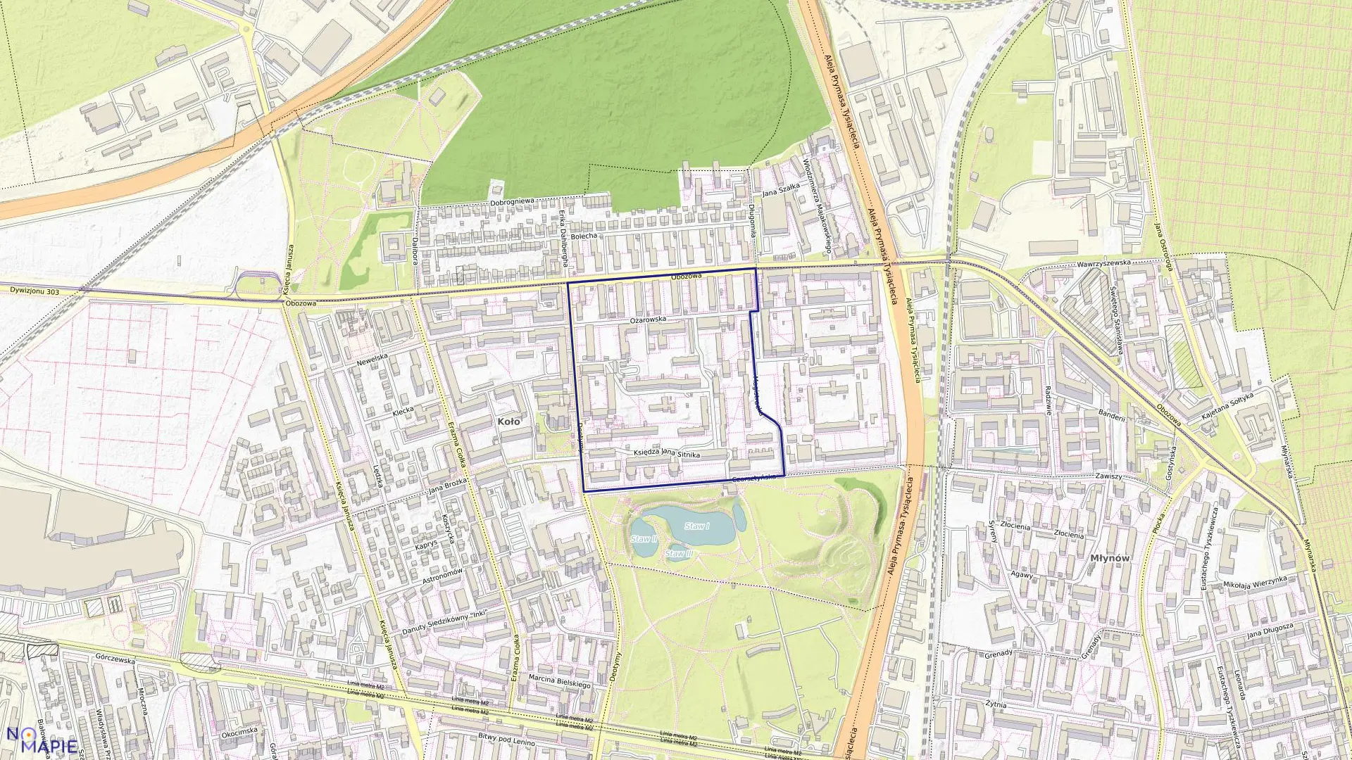 Mapa obrębu 6-06-09 w mieście Warszawa