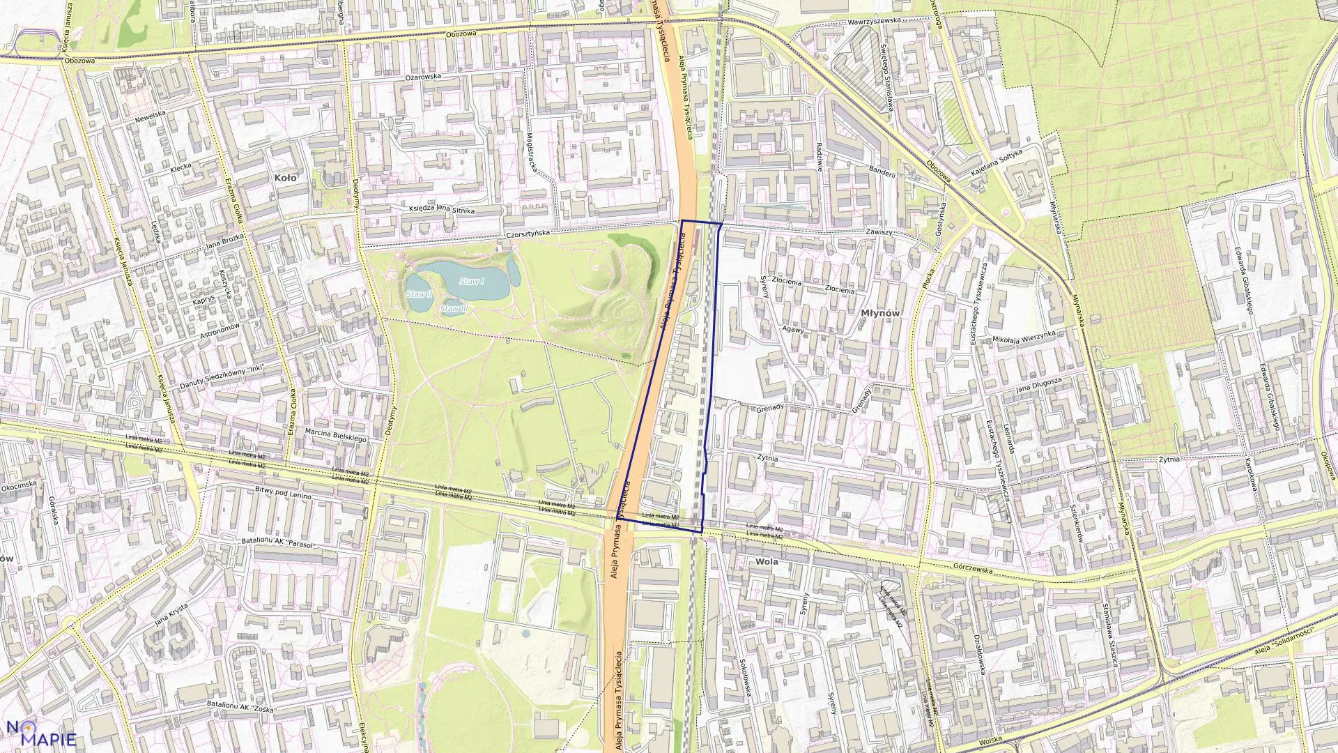 Mapa obrębu 6-06-12 w mieście Warszawa