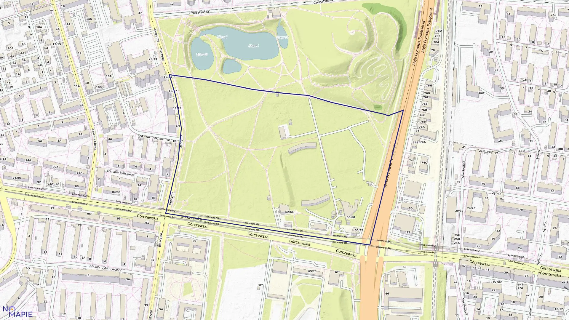 Mapa obrębu 6-06-13 w mieście Warszawa