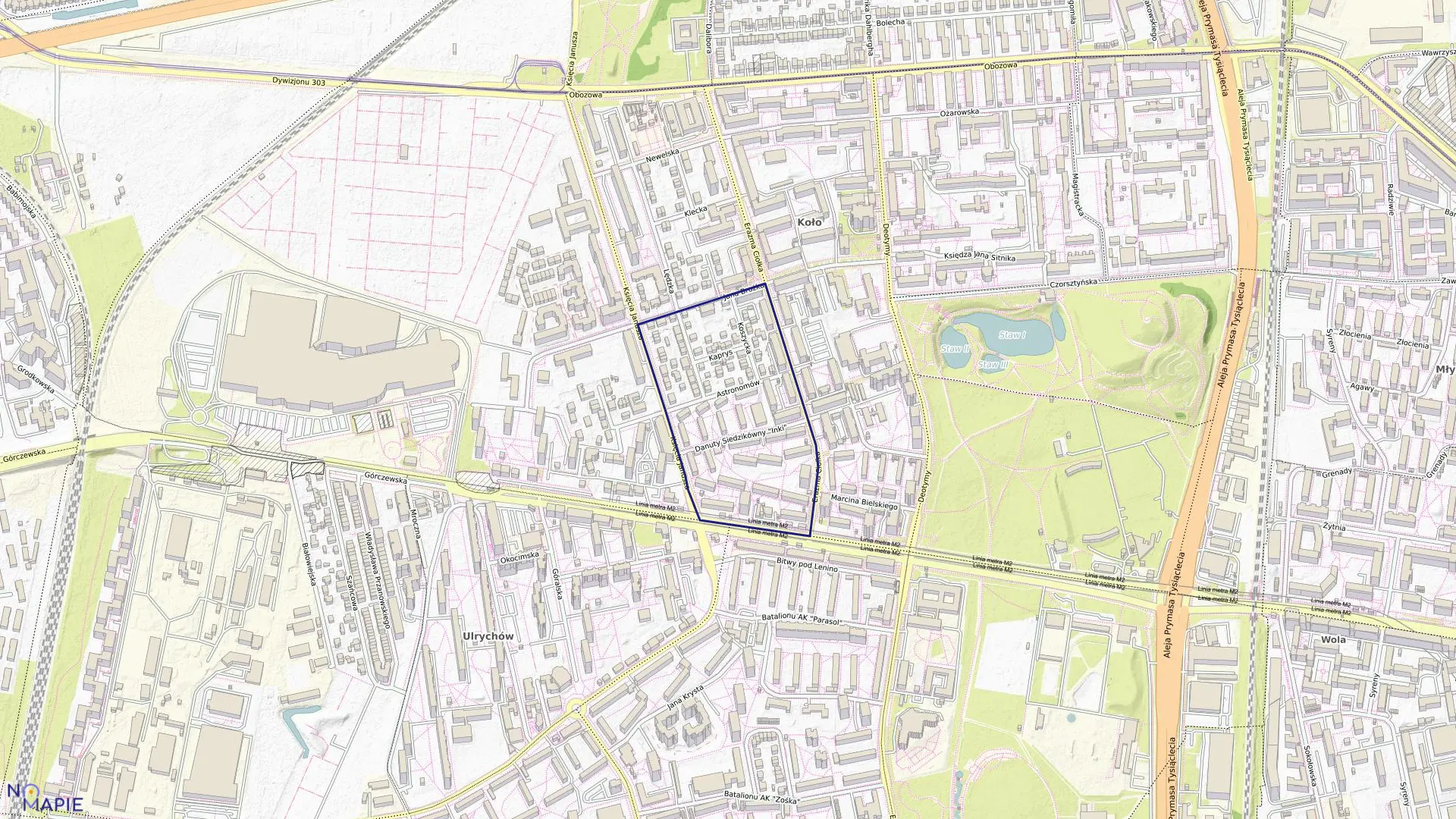 Mapa obrębu 6-06-14 w mieście Warszawa