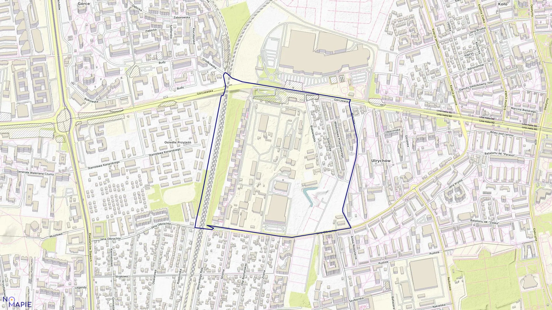 Mapa obrębu 6-07-01 w mieście Warszawa