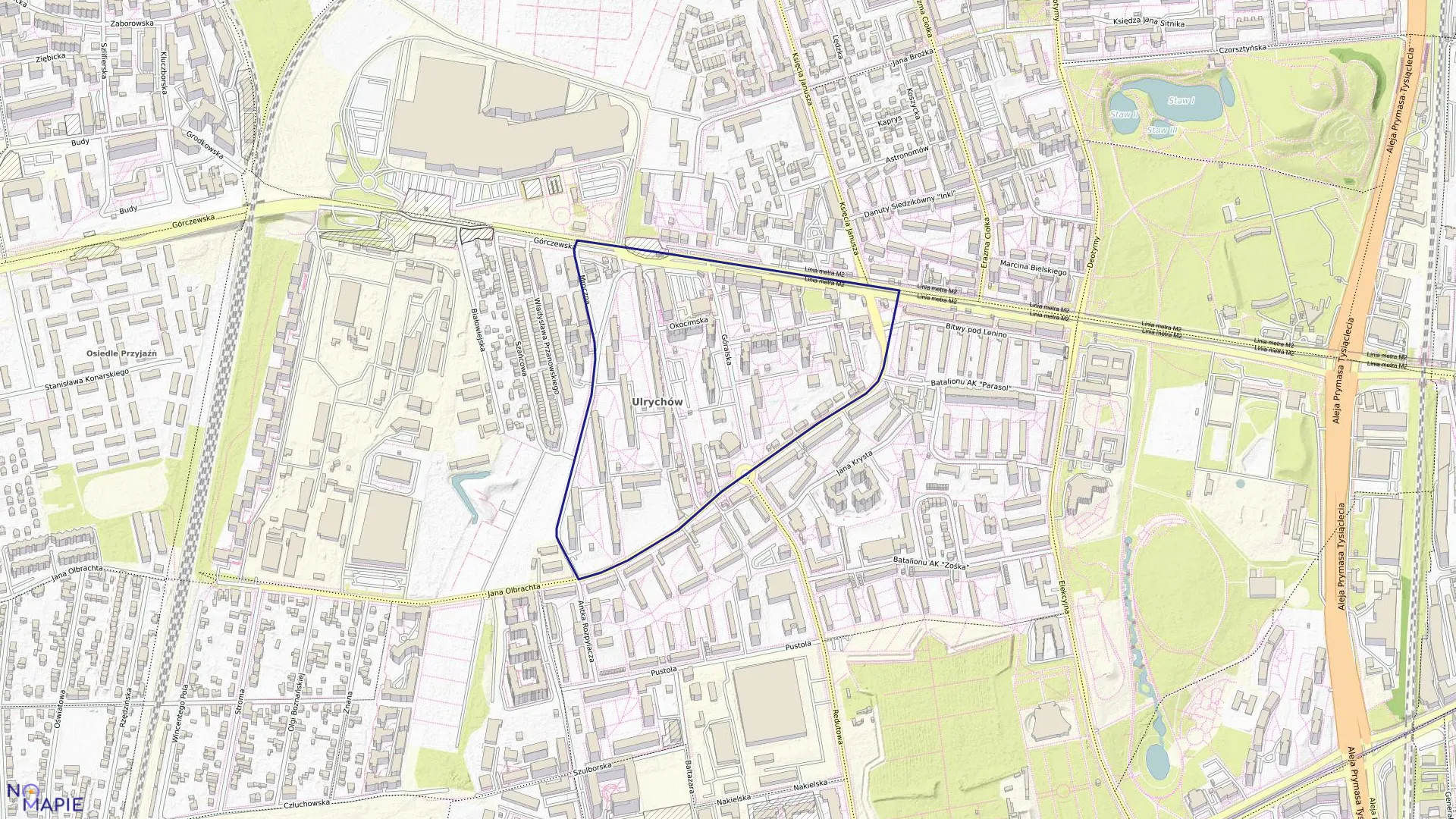 Mapa obrębu 6-07-02 w mieście Warszawa