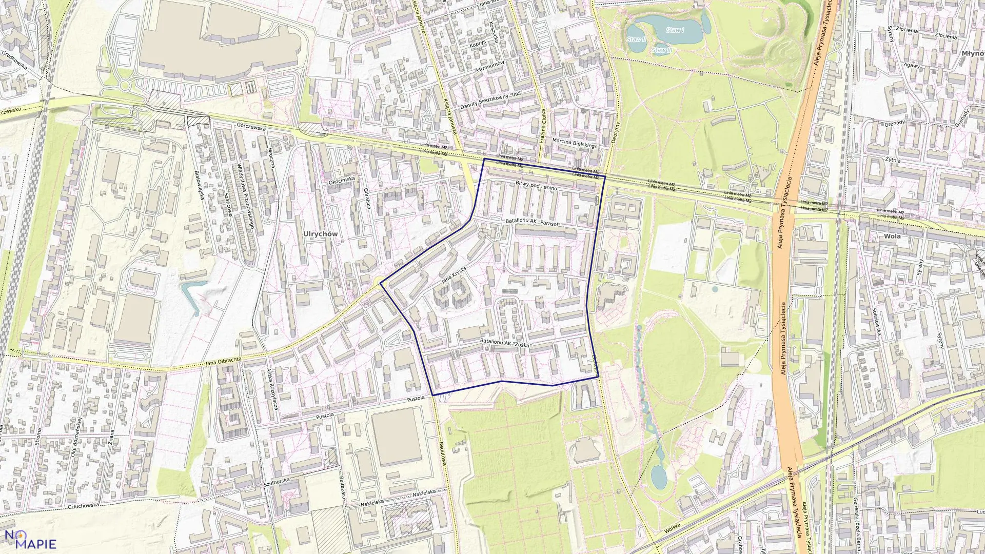 Mapa obrębu 6-07-03 w mieście Warszawa