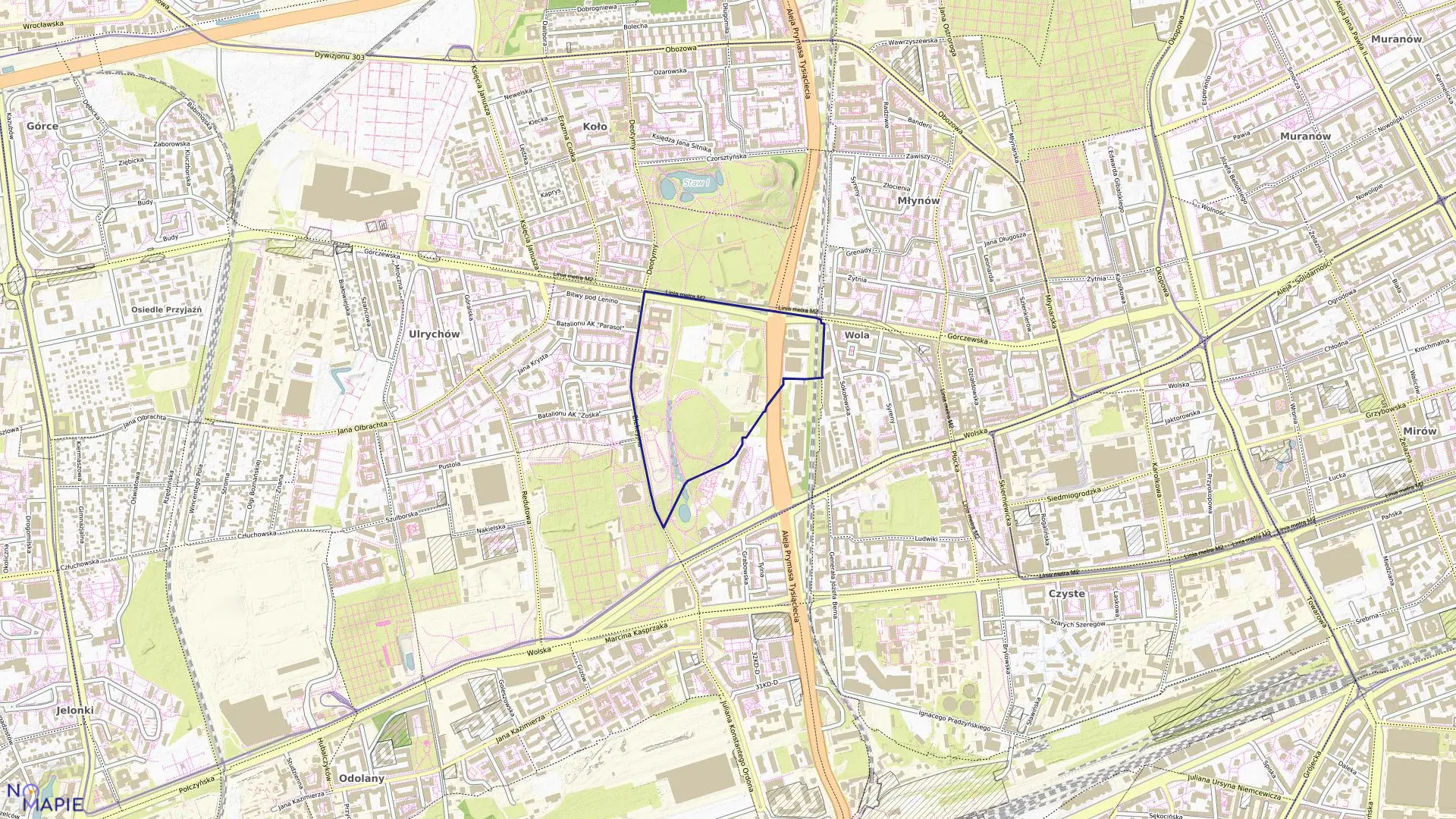 Mapa obrębu 6-07-04 w mieście Warszawa