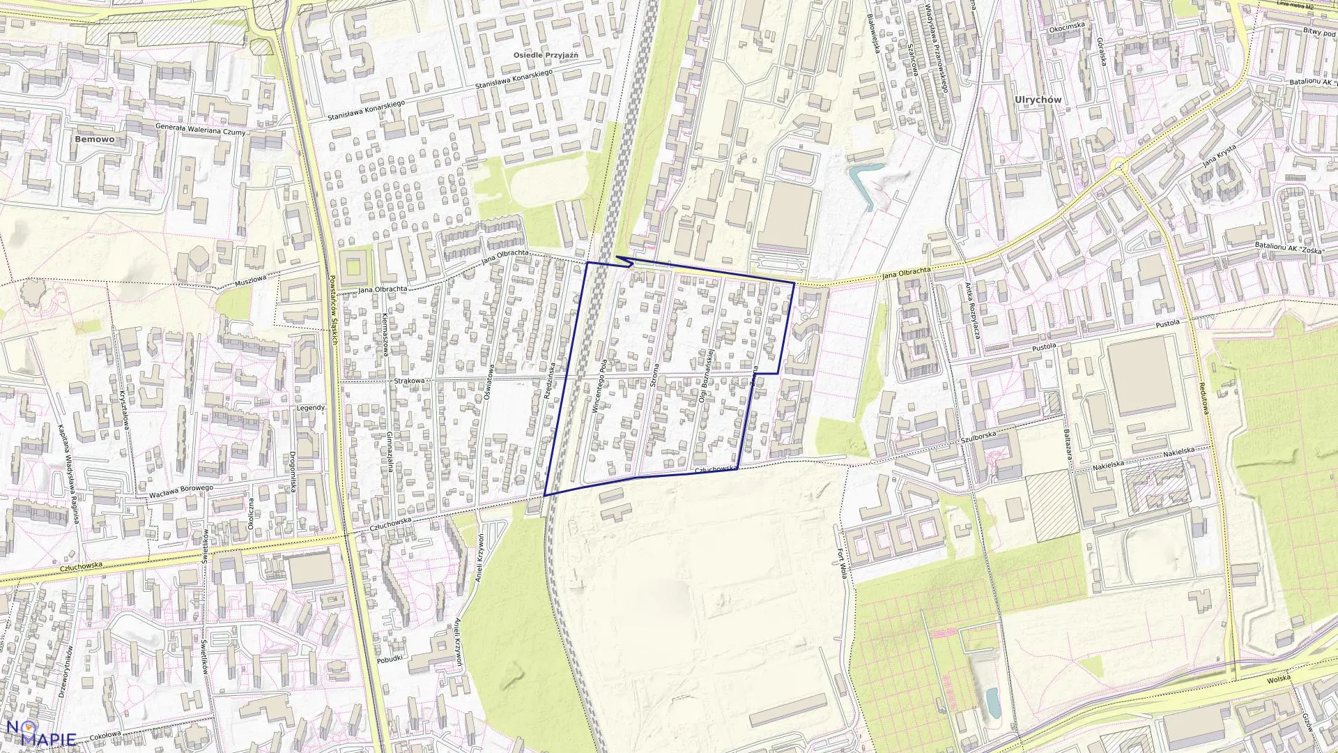 Mapa obrębu 6-07-06 w mieście Warszawa