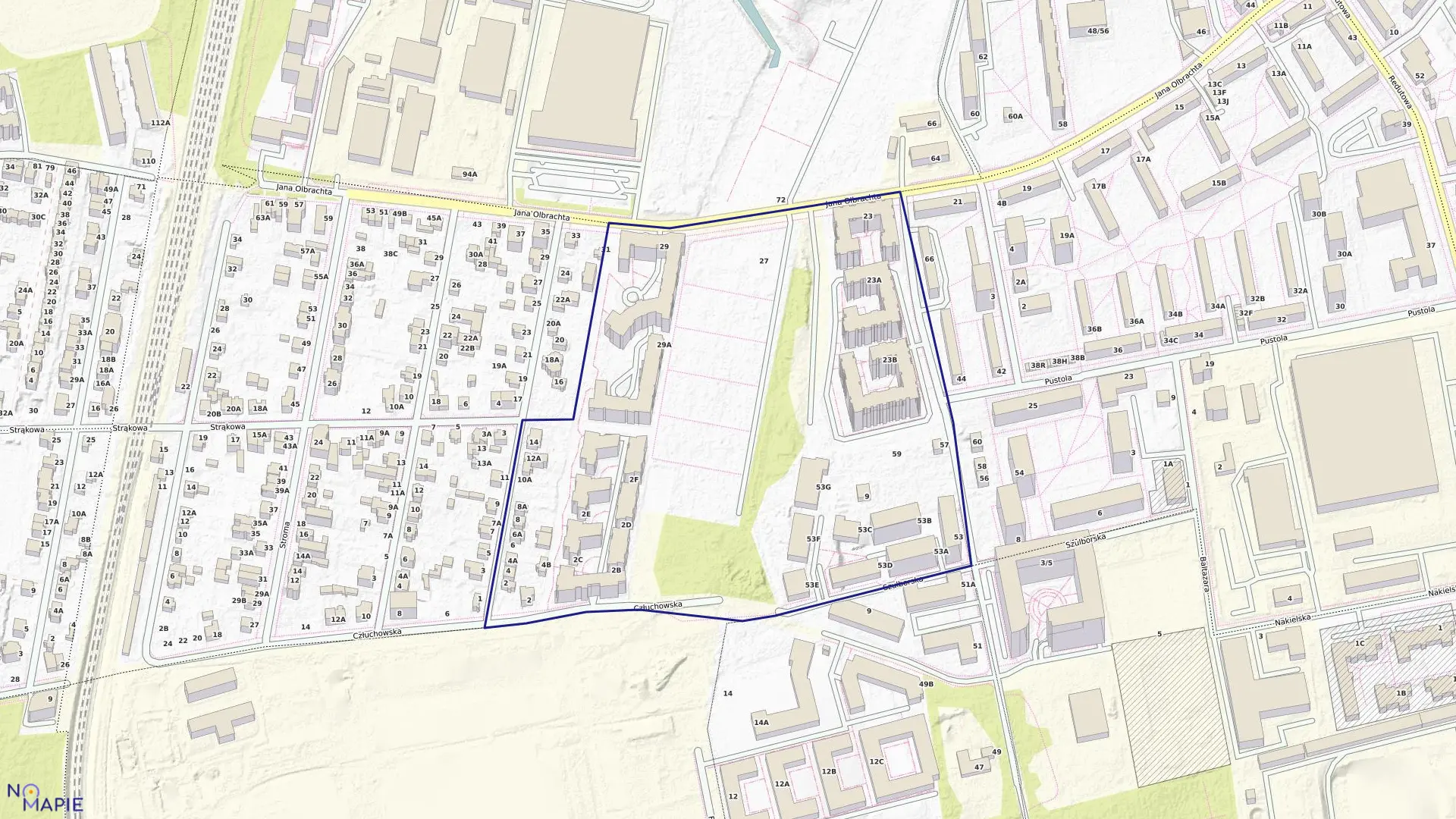 Mapa obrębu 6-07-07 w mieście Warszawa