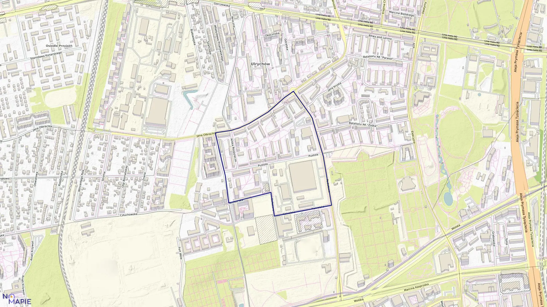 Mapa obrębu 6-07-08 w mieście Warszawa