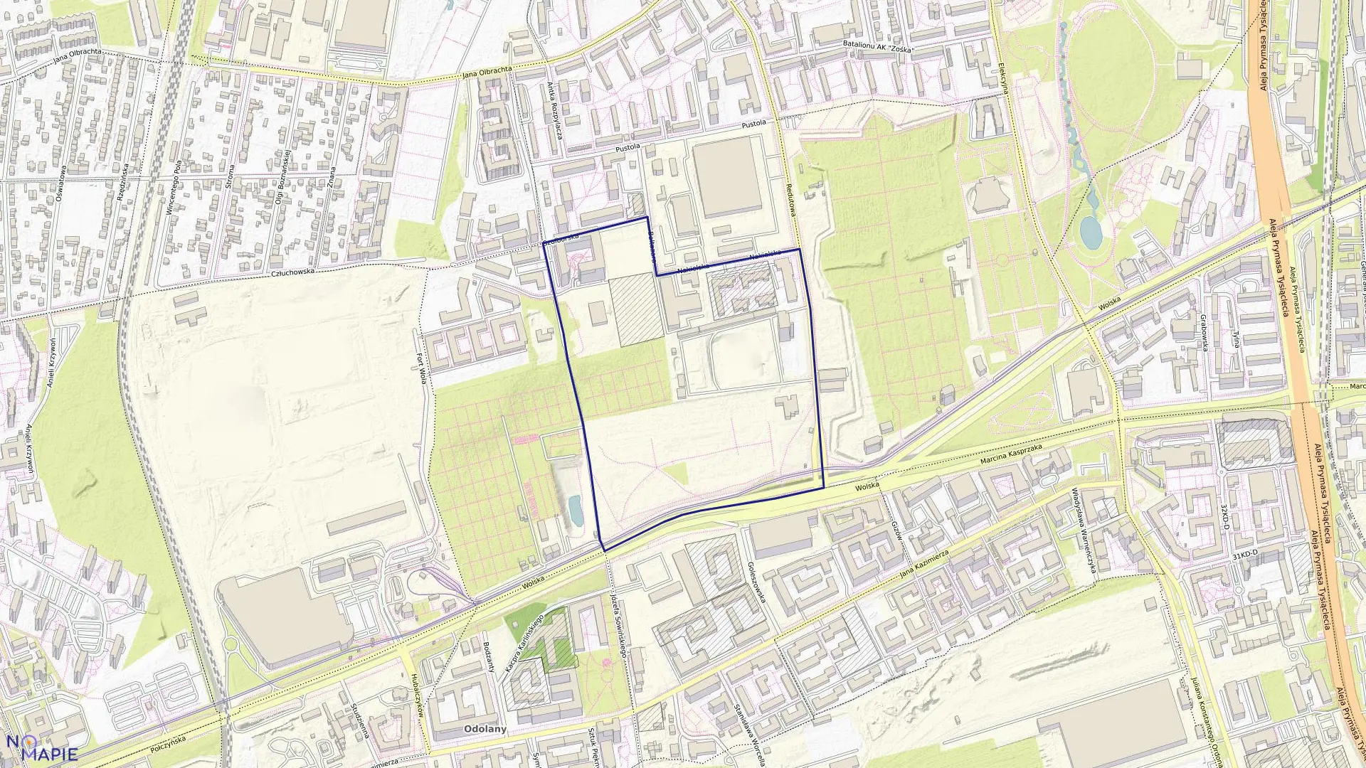 Mapa obrębu 6-07-11 w mieście Warszawa