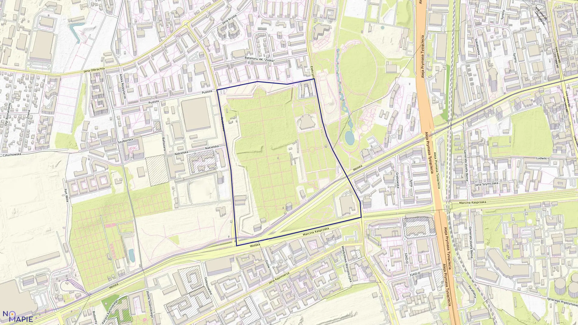 Mapa obrębu 6-07-12 w mieście Warszawa