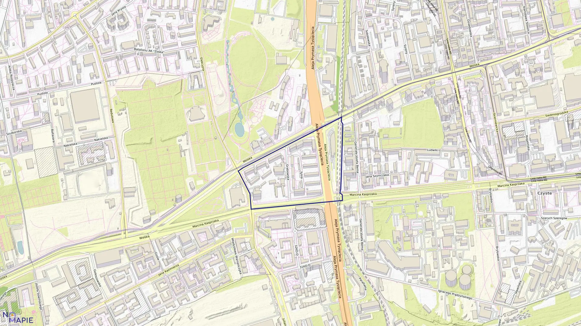 Mapa obrębu 6-07-13 w mieście Warszawa