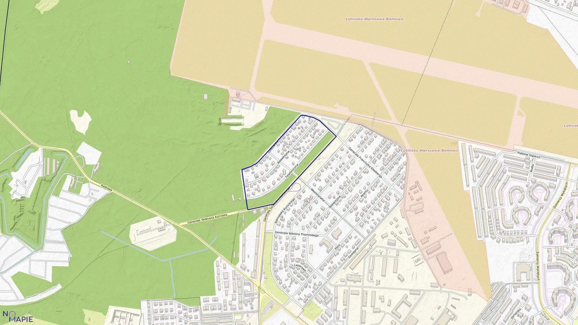 Mapa obrębu 6-08-01 w mieście Warszawa