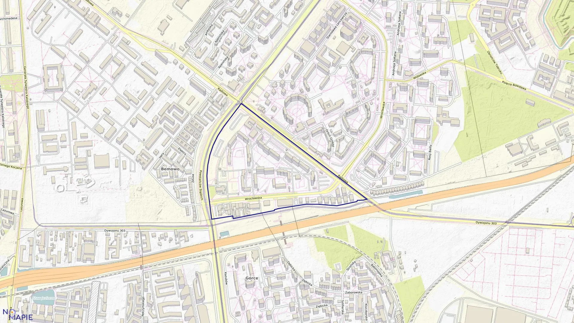 Mapa obrębu 6-08-04 w mieście Warszawa