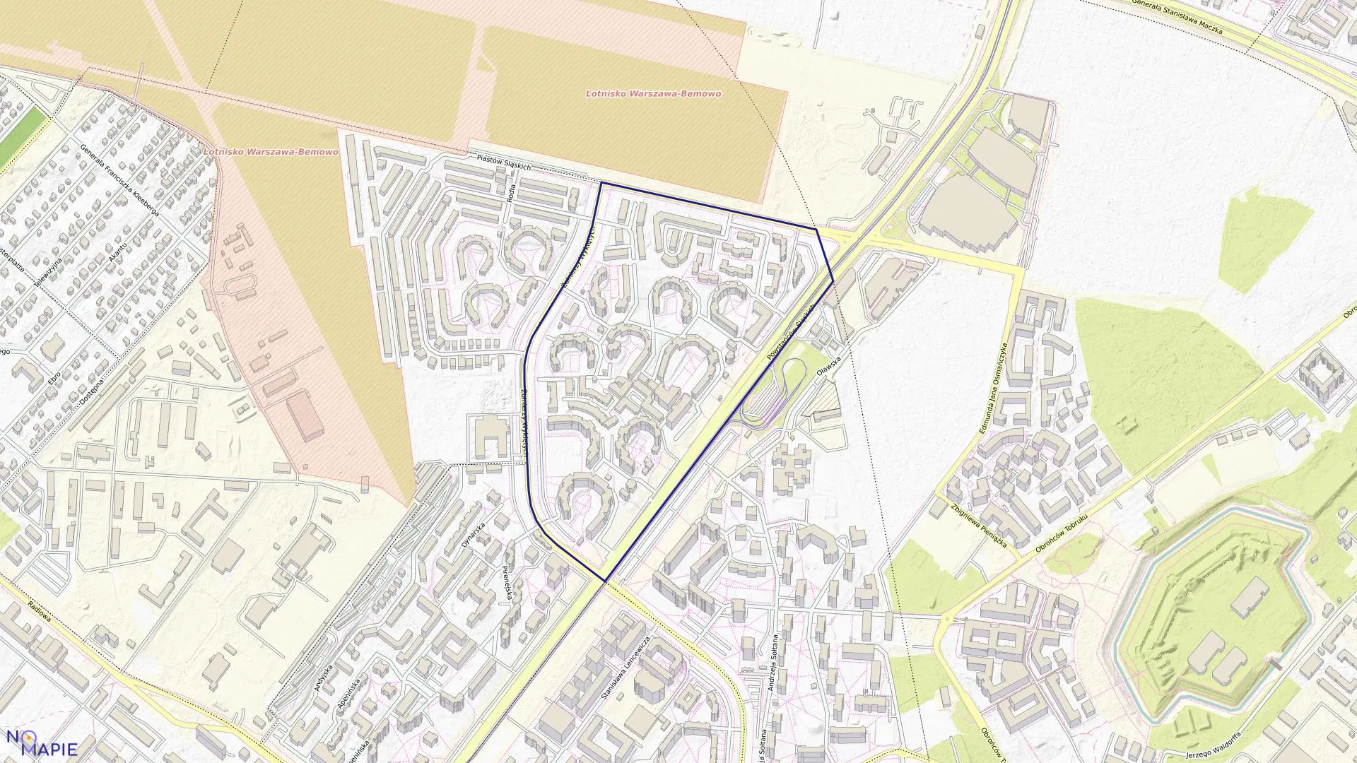 Mapa obrębu 6-08-08 w mieście Warszawa