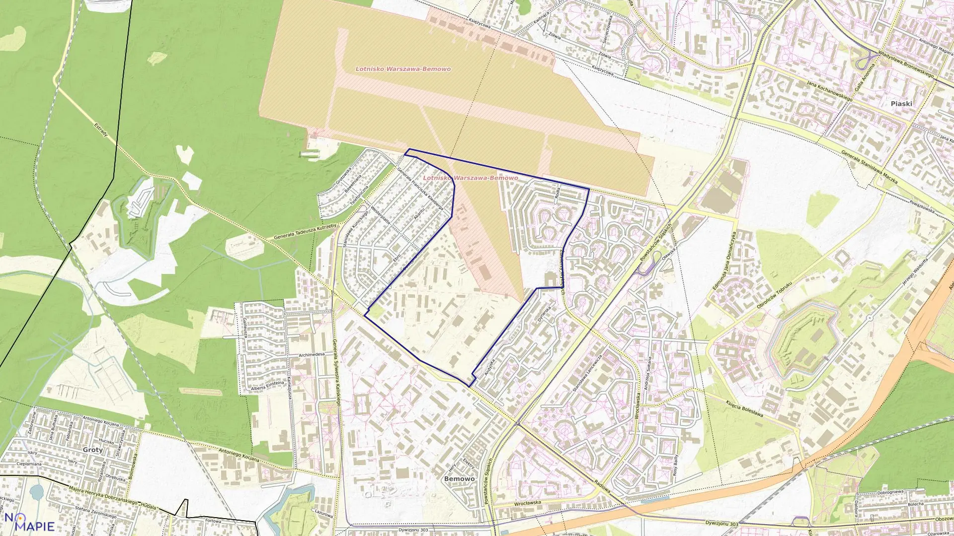 Mapa obrębu 6-08-10 w mieście Warszawa