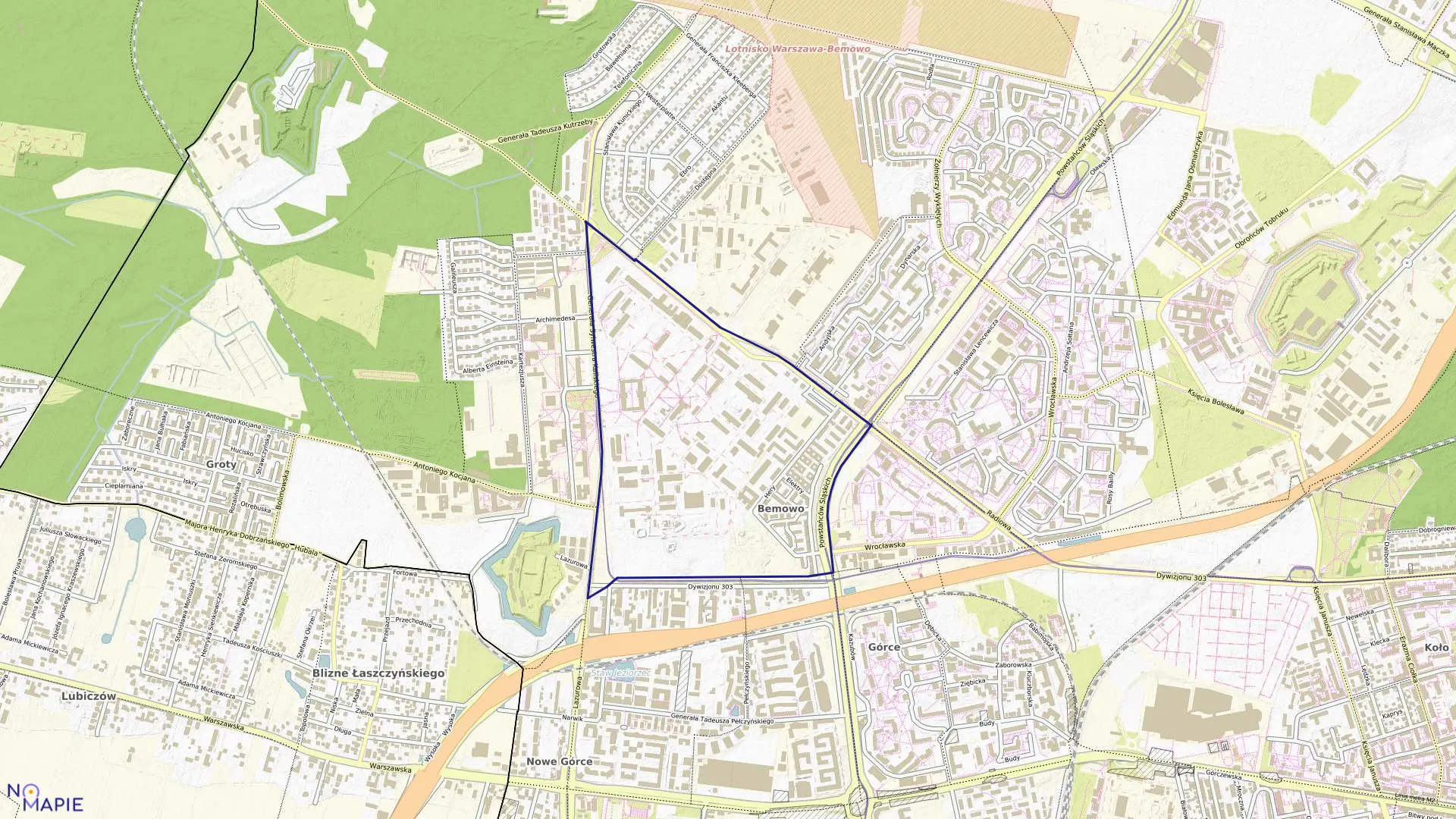 Mapa obrębu 6-08-11 w mieście Warszawa