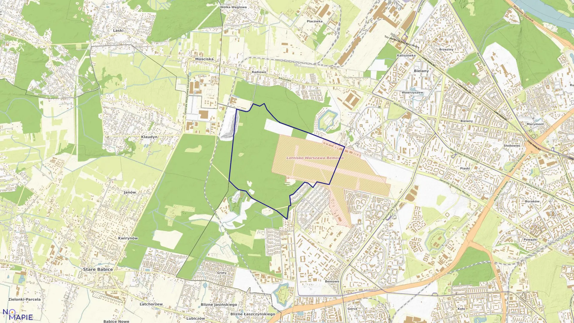 Mapa obrębu 6-10-01 w mieście Warszawa