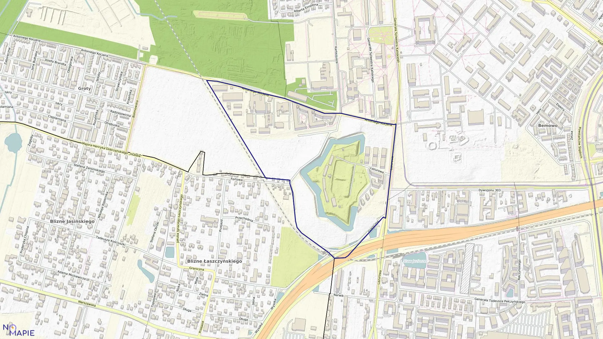 Mapa obrębu 6-10-07 w mieście Warszawa