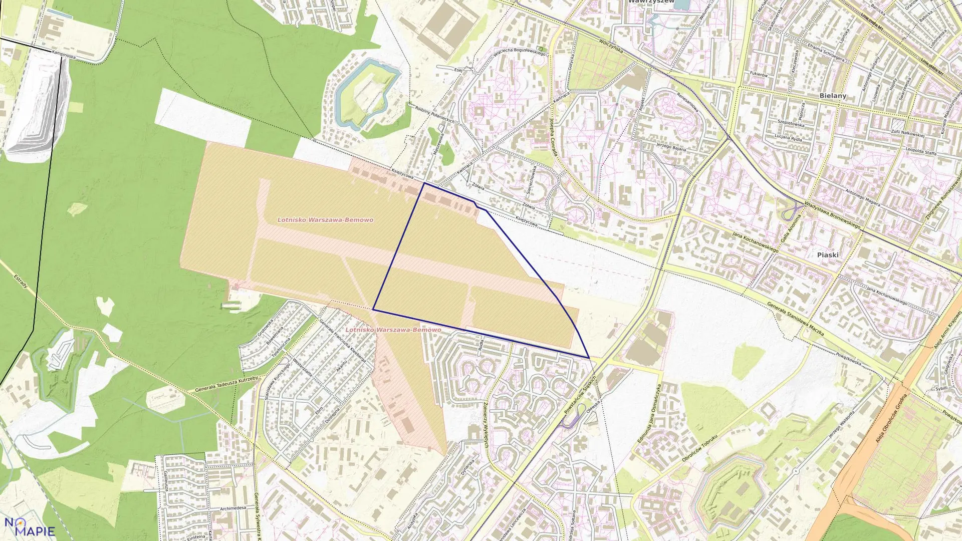 Mapa obrębu 6-10-08 w mieście Warszawa