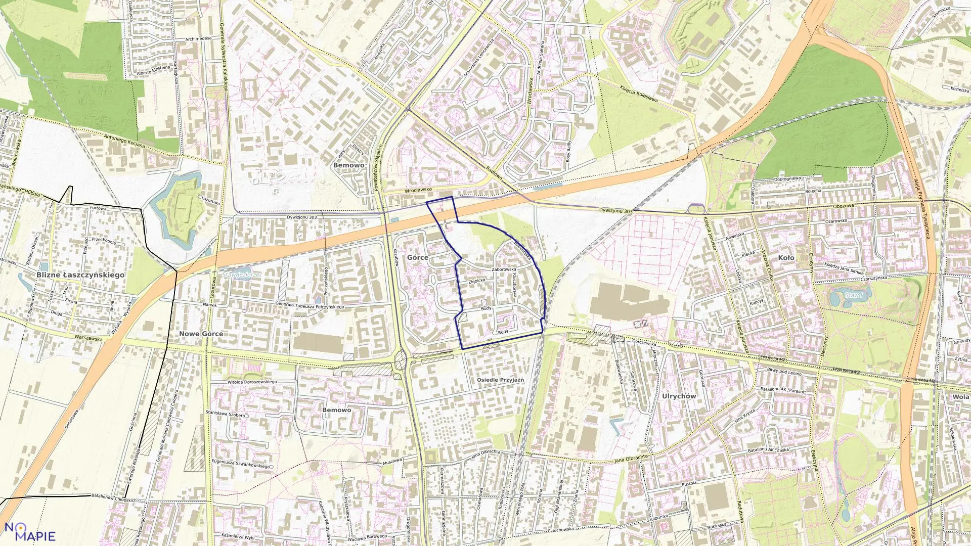 Mapa obrębu 6-11-04 w mieście Warszawa