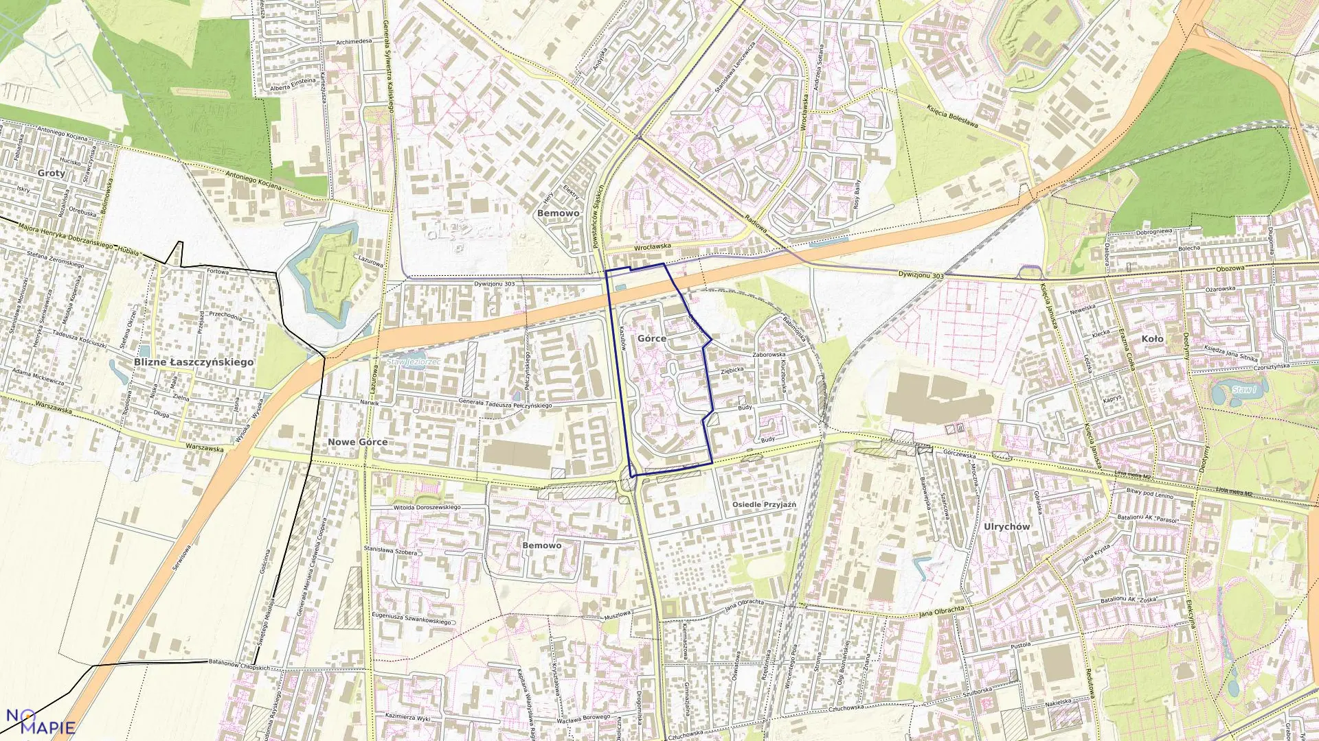 Mapa obrębu 6-11-06 w mieście Warszawa