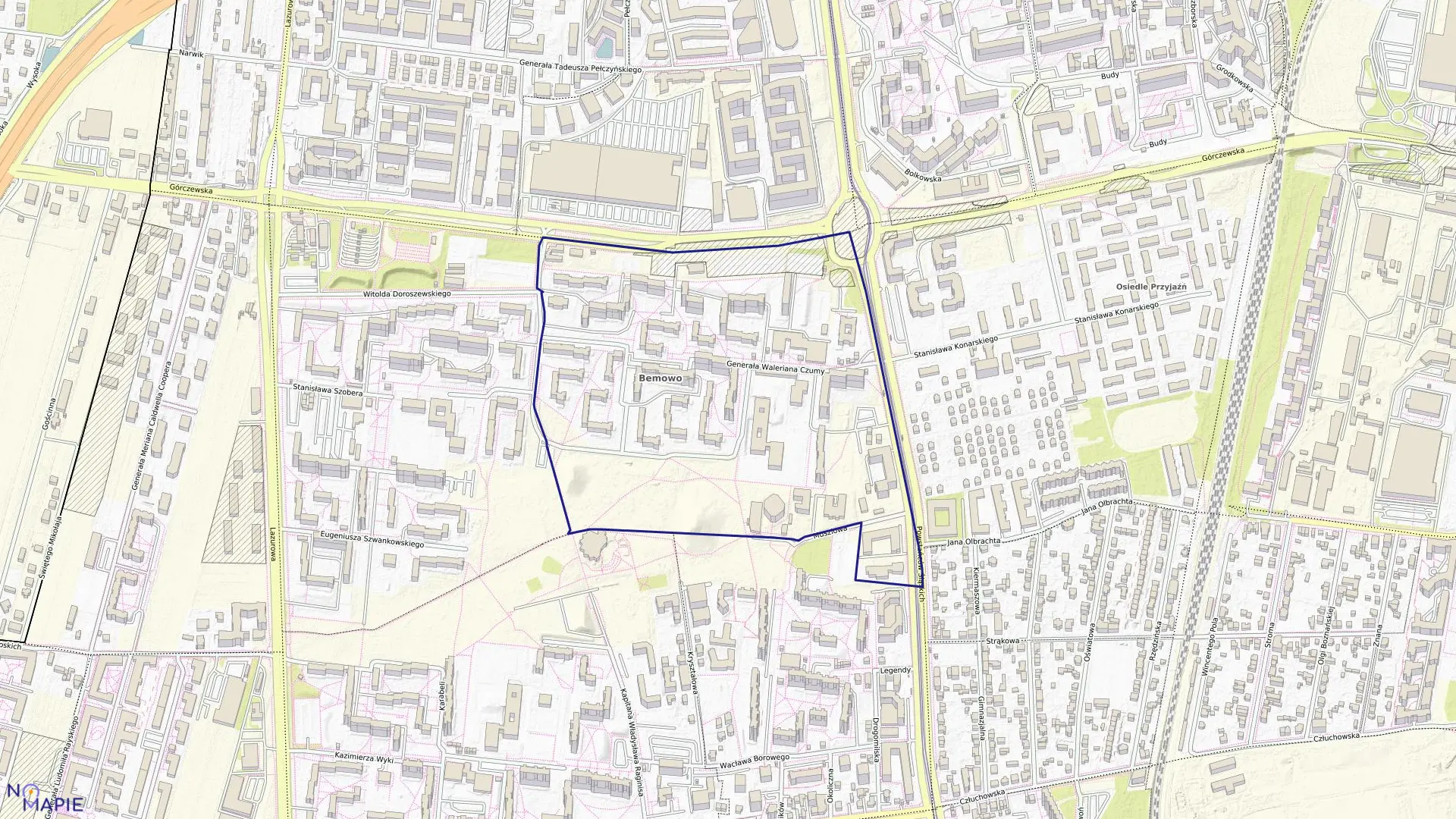 Mapa obrębu 6-11-10 w mieście Warszawa