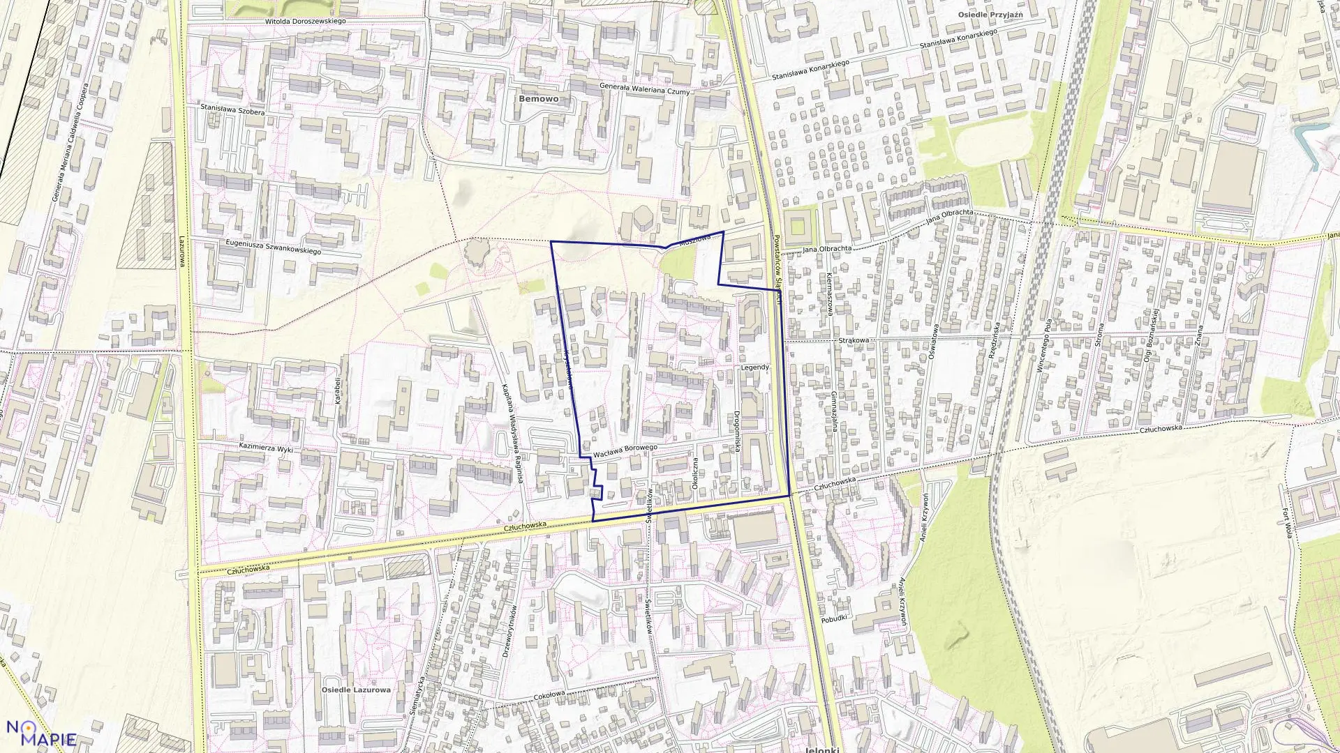 Mapa obrębu 6-11-13 w mieście Warszawa