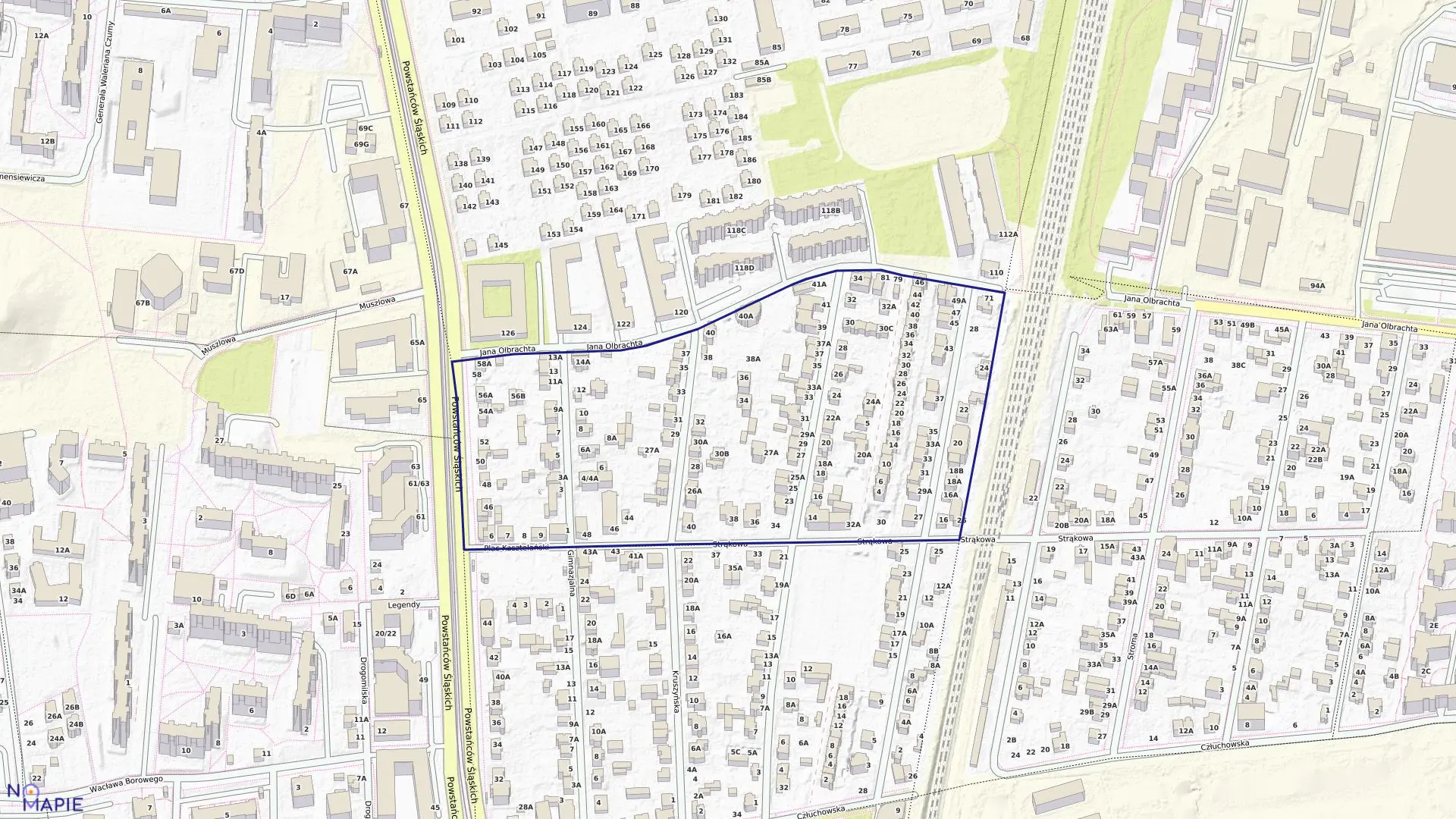 Mapa obrębu 6-11-14 w mieście Warszawa