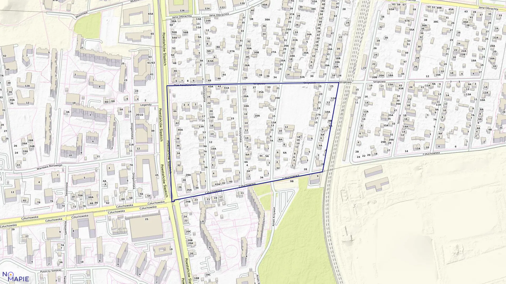 Mapa obrębu 6-11-15 w mieście Warszawa