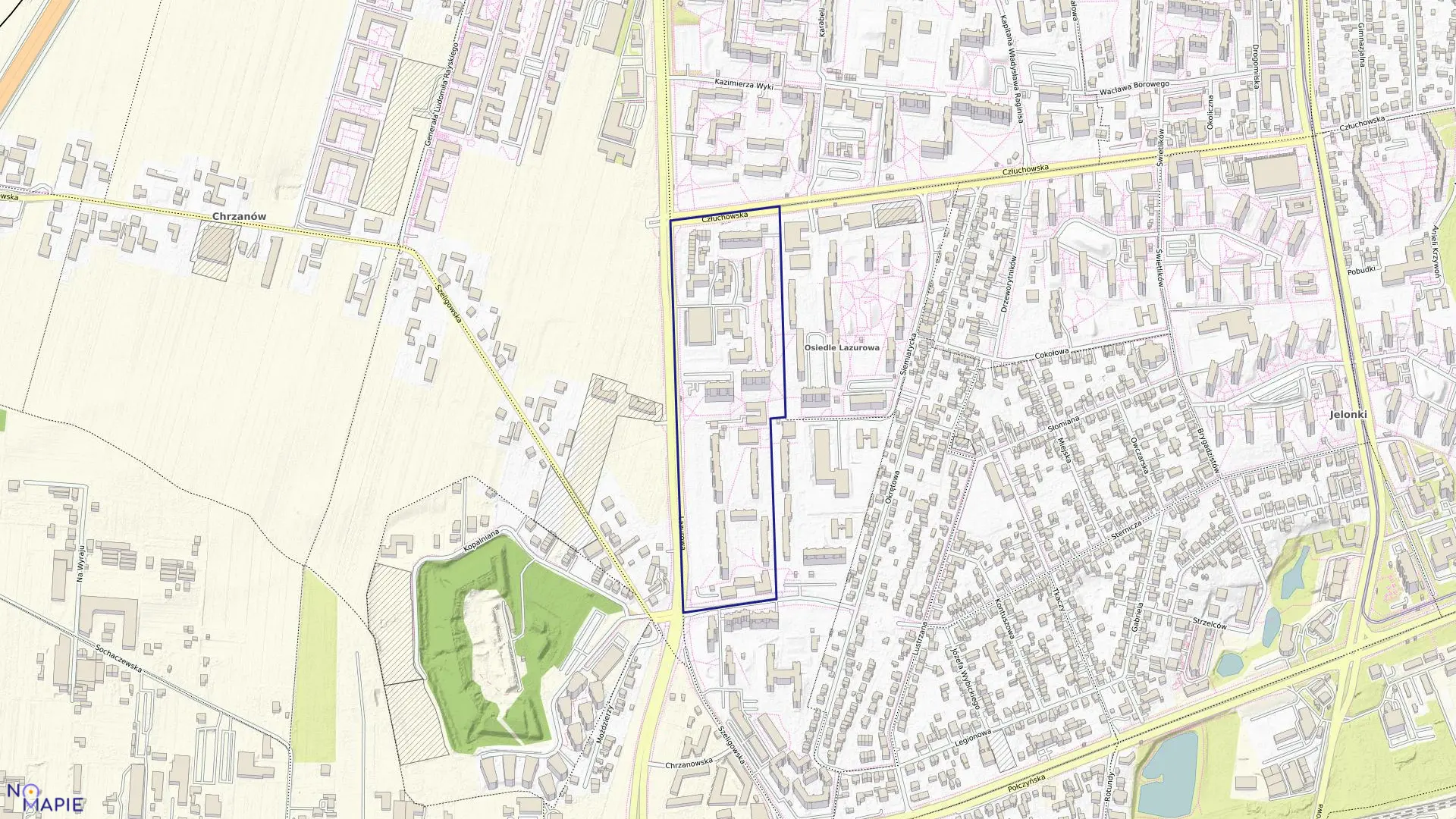 Mapa obrębu 6-12-05 w mieście Warszawa