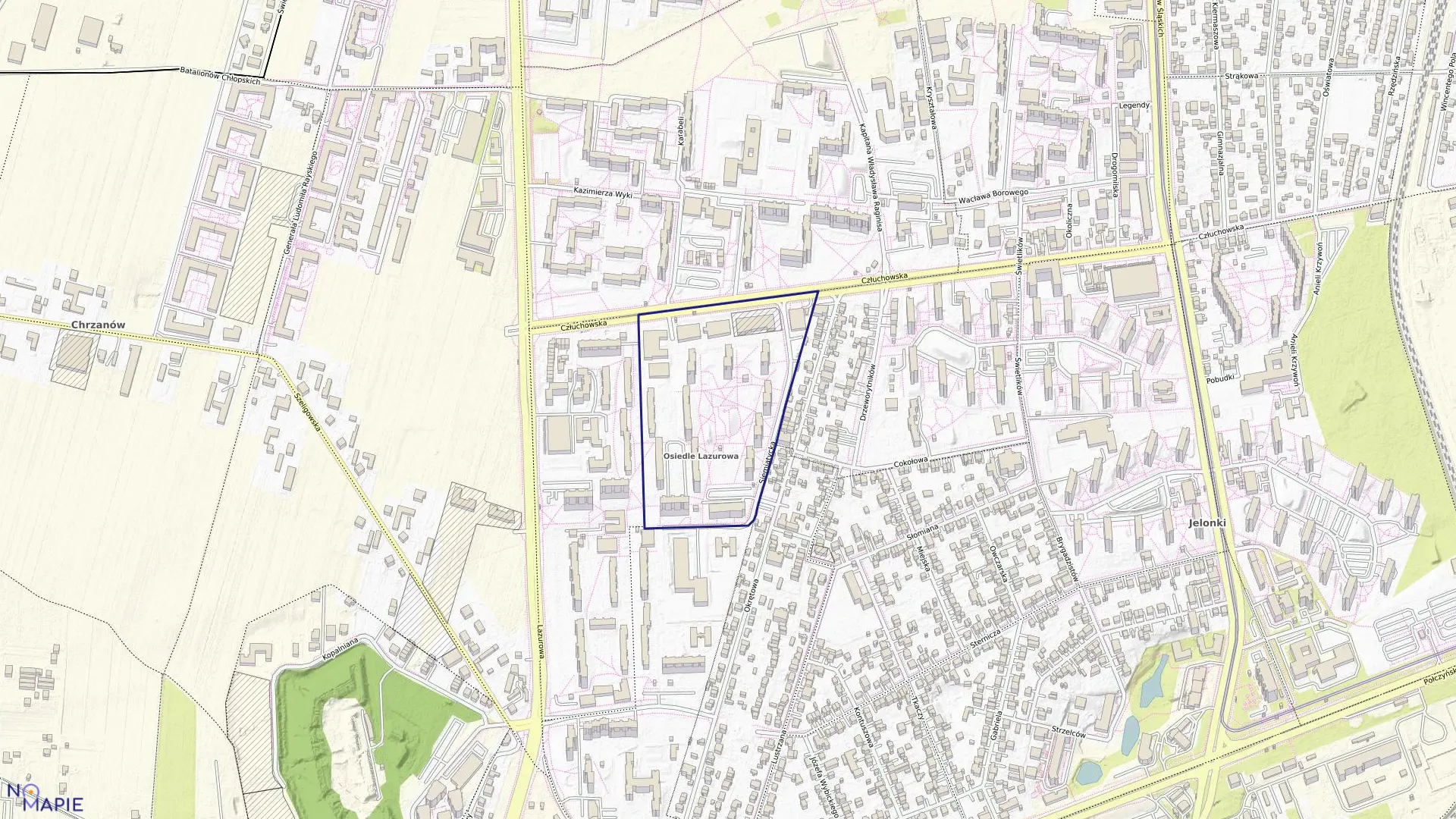 Mapa obrębu 6-12-06 w mieście Warszawa