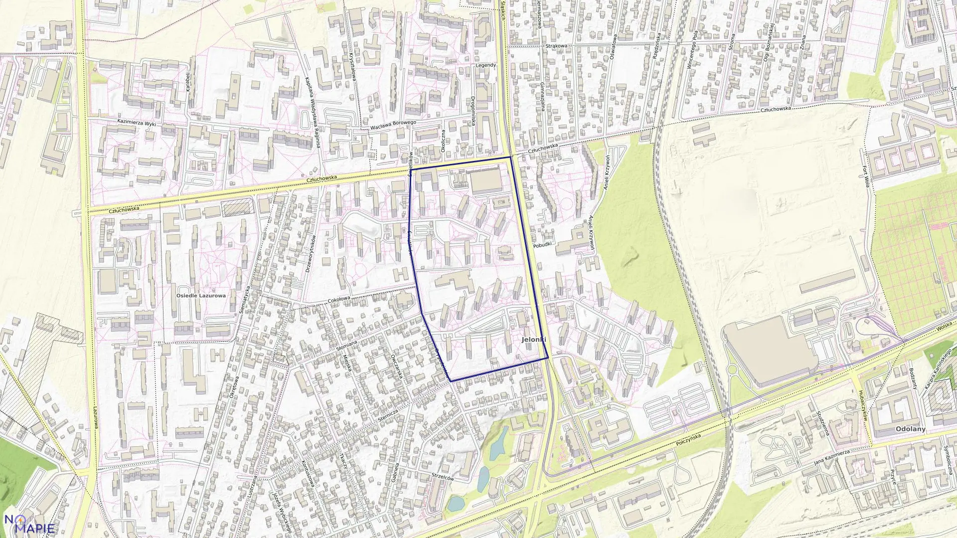 Mapa obrębu 6-12-08 w mieście Warszawa