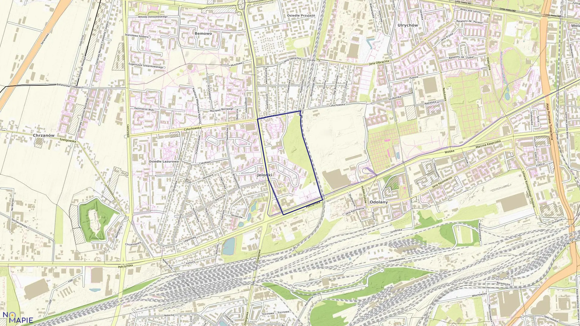 Mapa obrębu 6-12-09 w mieście Warszawa