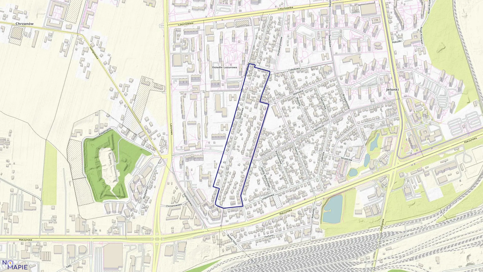 Mapa obrębu 6-12-11 w mieście Warszawa