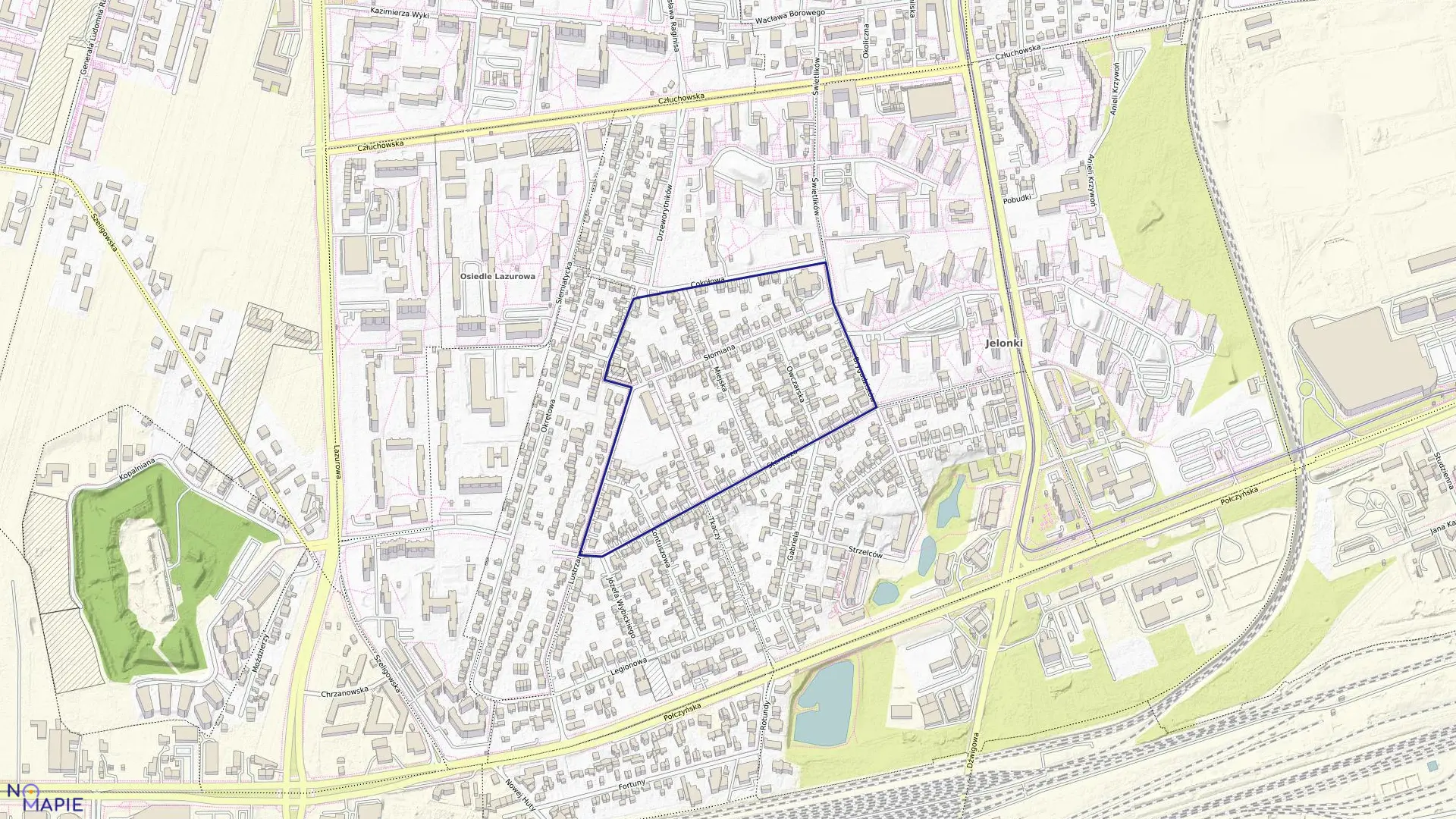 Mapa obrębu 6-12-12 w mieście Warszawa