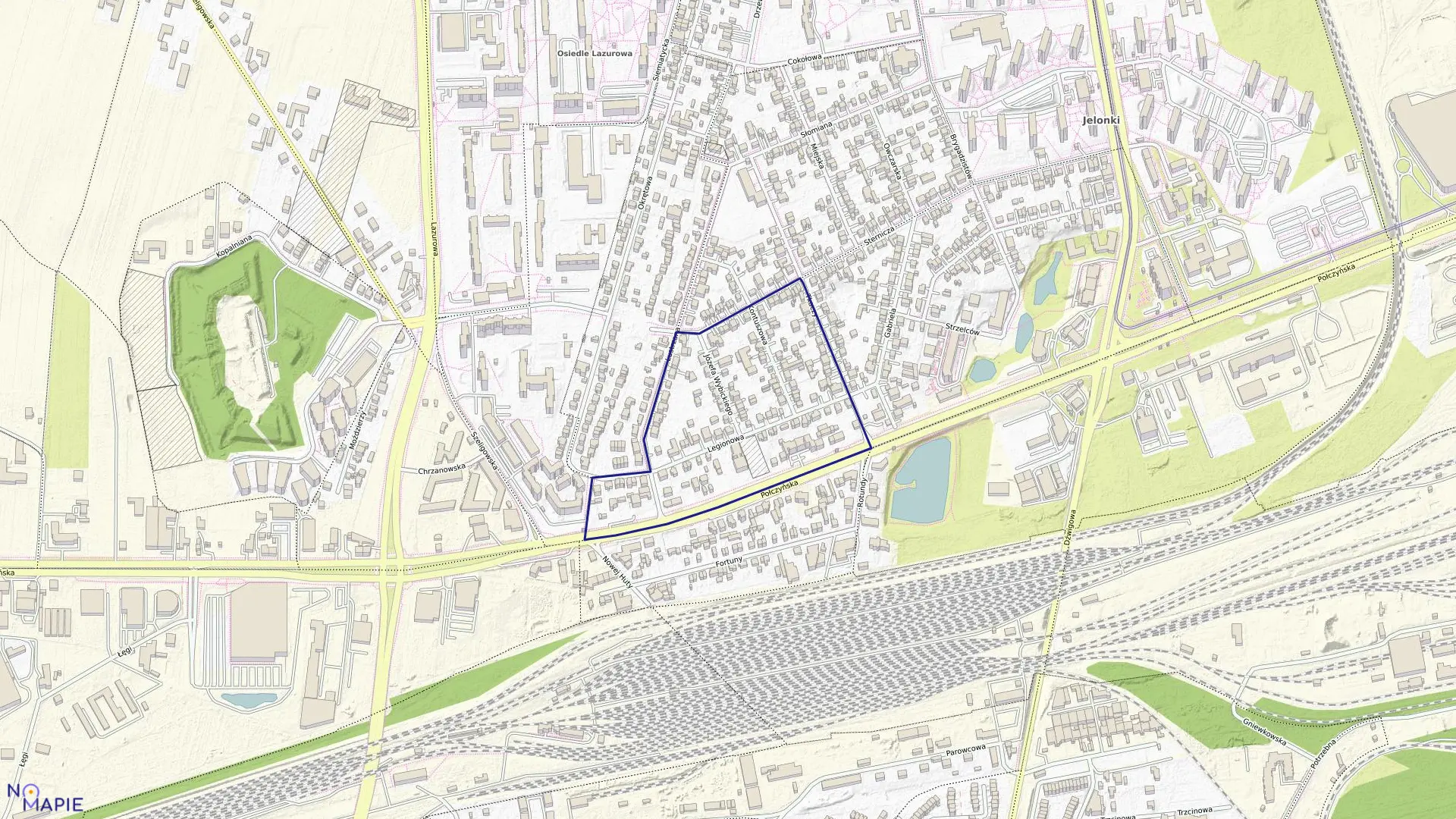 Mapa obrębu 6-12-13 w mieście Warszawa