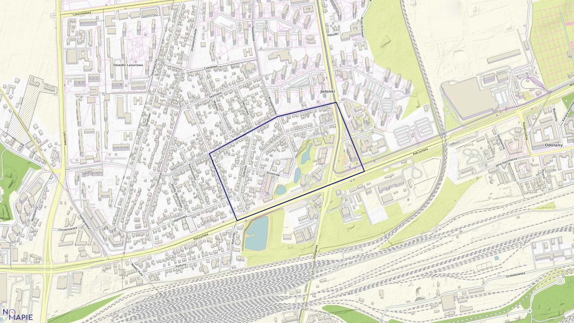 Mapa obrębu 6-12-14 w mieście Warszawa