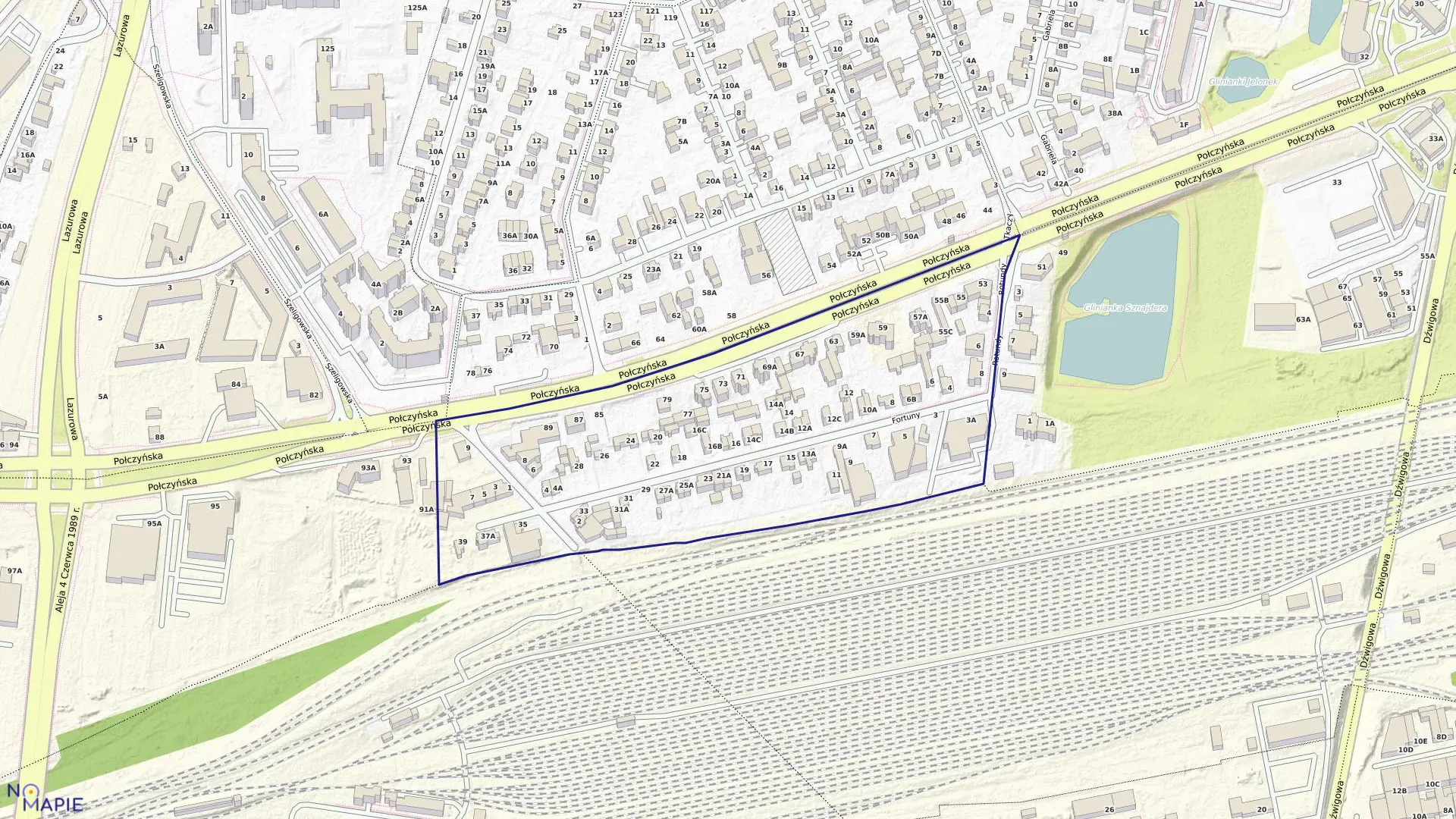 Mapa obrębu 6-12-16 w mieście Warszawa