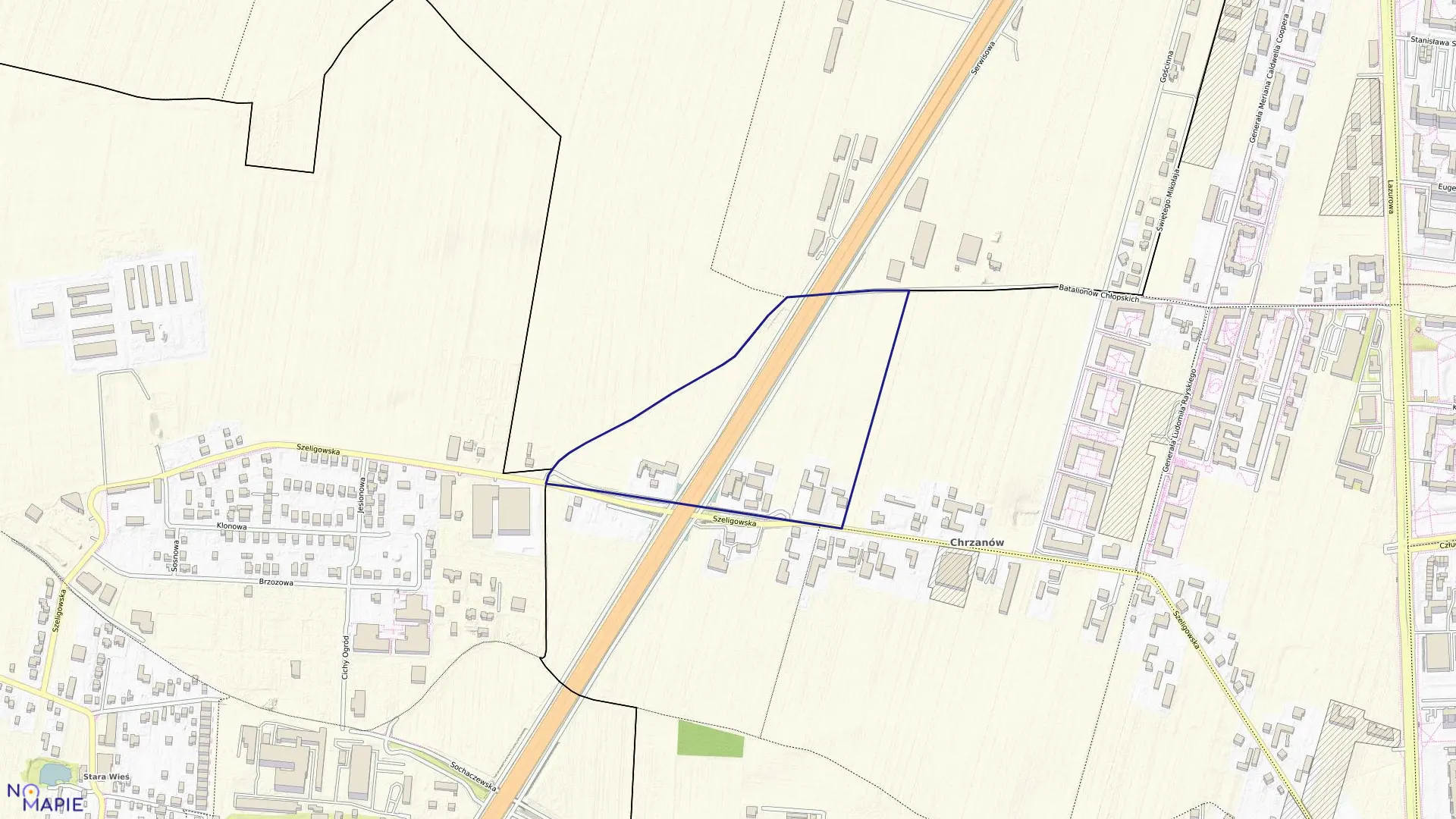 Mapa obrębu 6-13-01 w mieście Warszawa