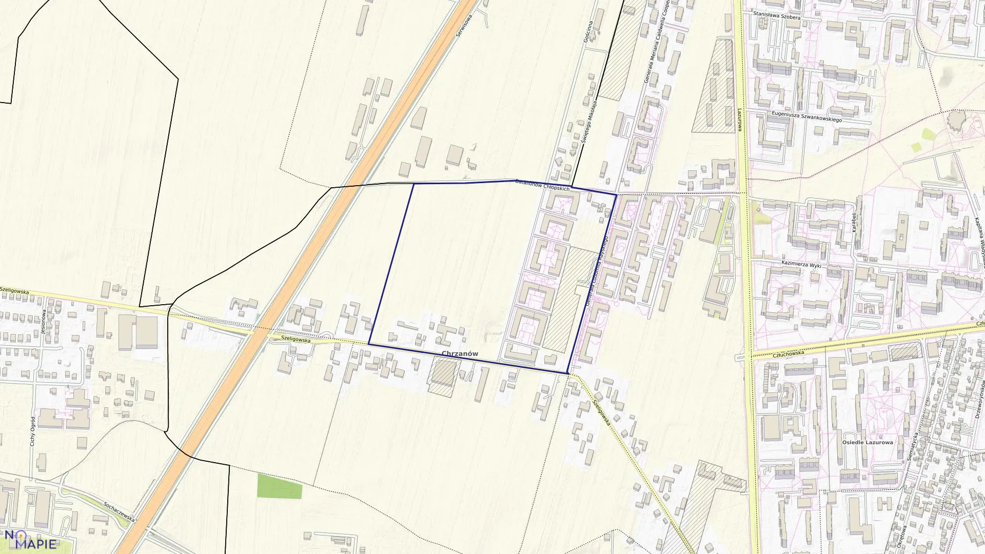 Mapa obrębu 6-13-02 w mieście Warszawa