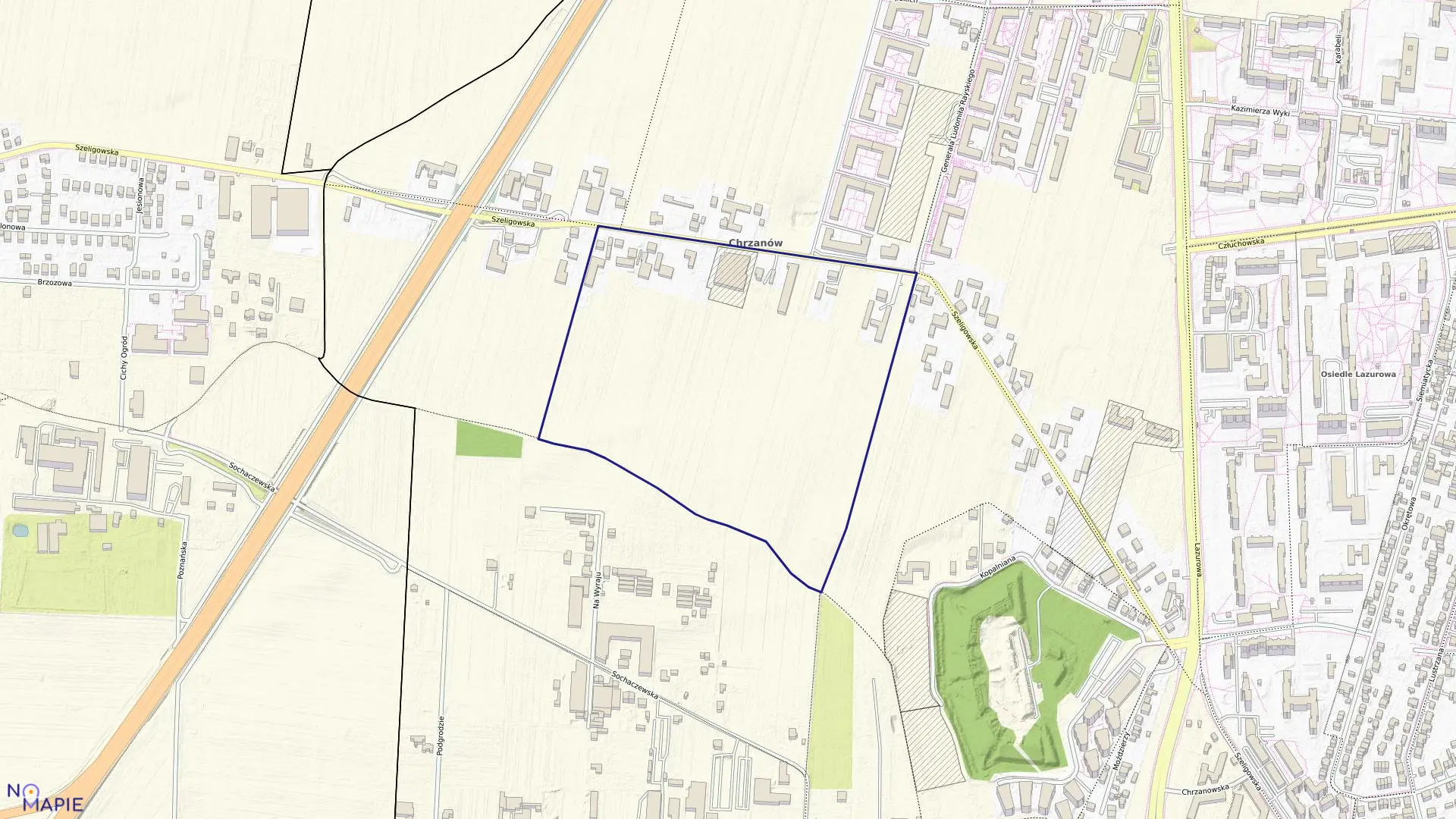 Mapa obrębu 6-13-04 w mieście Warszawa