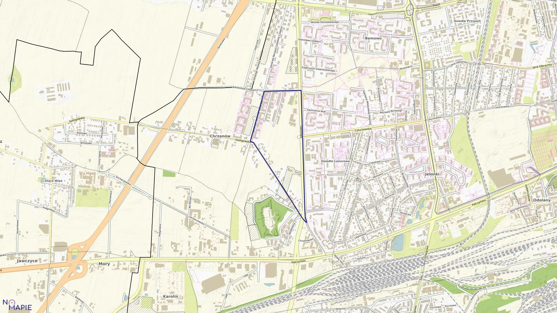 Mapa obrębu 6-13-05 w mieście Warszawa