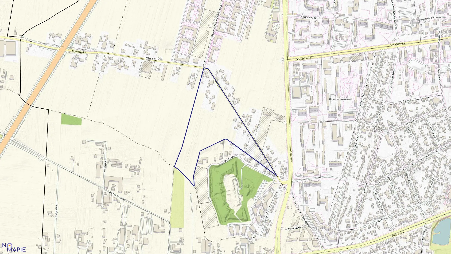 Mapa obrębu 6-13-06 w mieście Warszawa