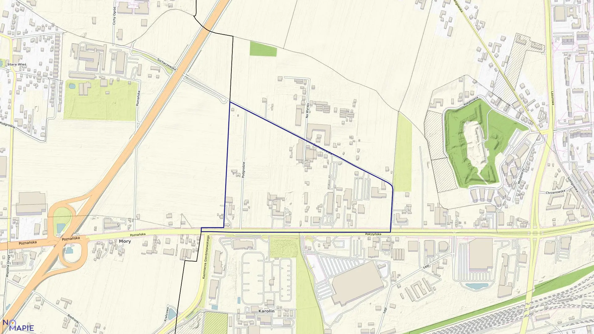 Mapa obrębu 6-13-08 w mieście Warszawa