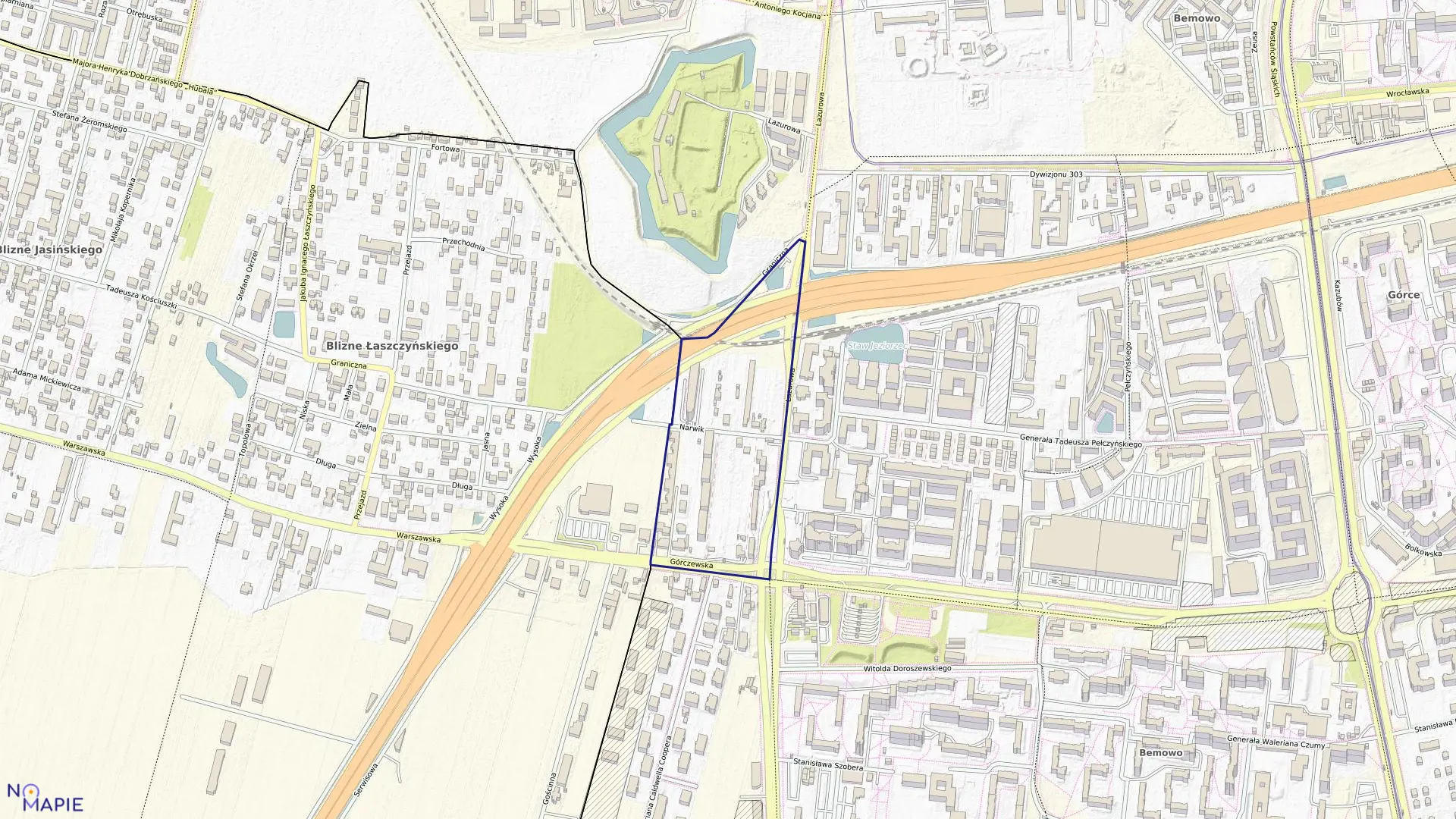 Mapa obrębu 6-13-14 w mieście Warszawa