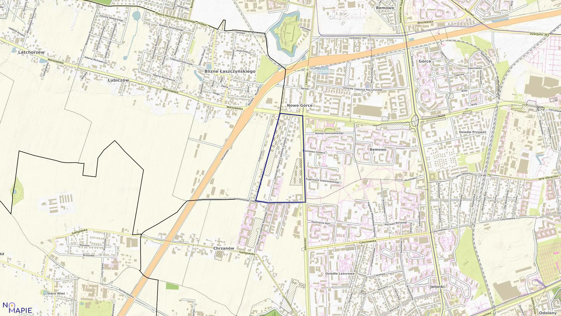 Mapa obrębu 6-13-15 w mieście Warszawa