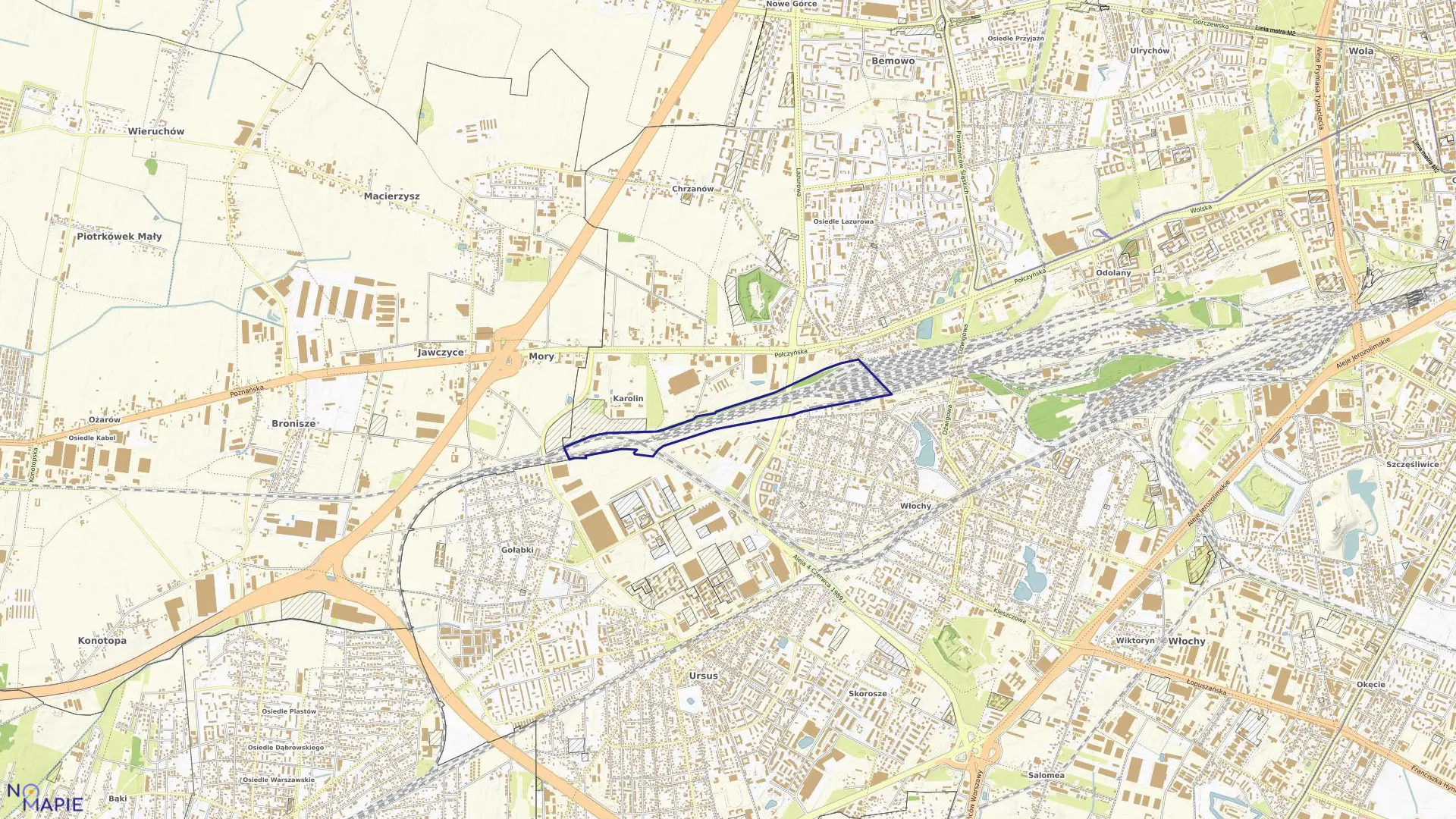 Mapa obrębu 6-14-01 w mieście Warszawa